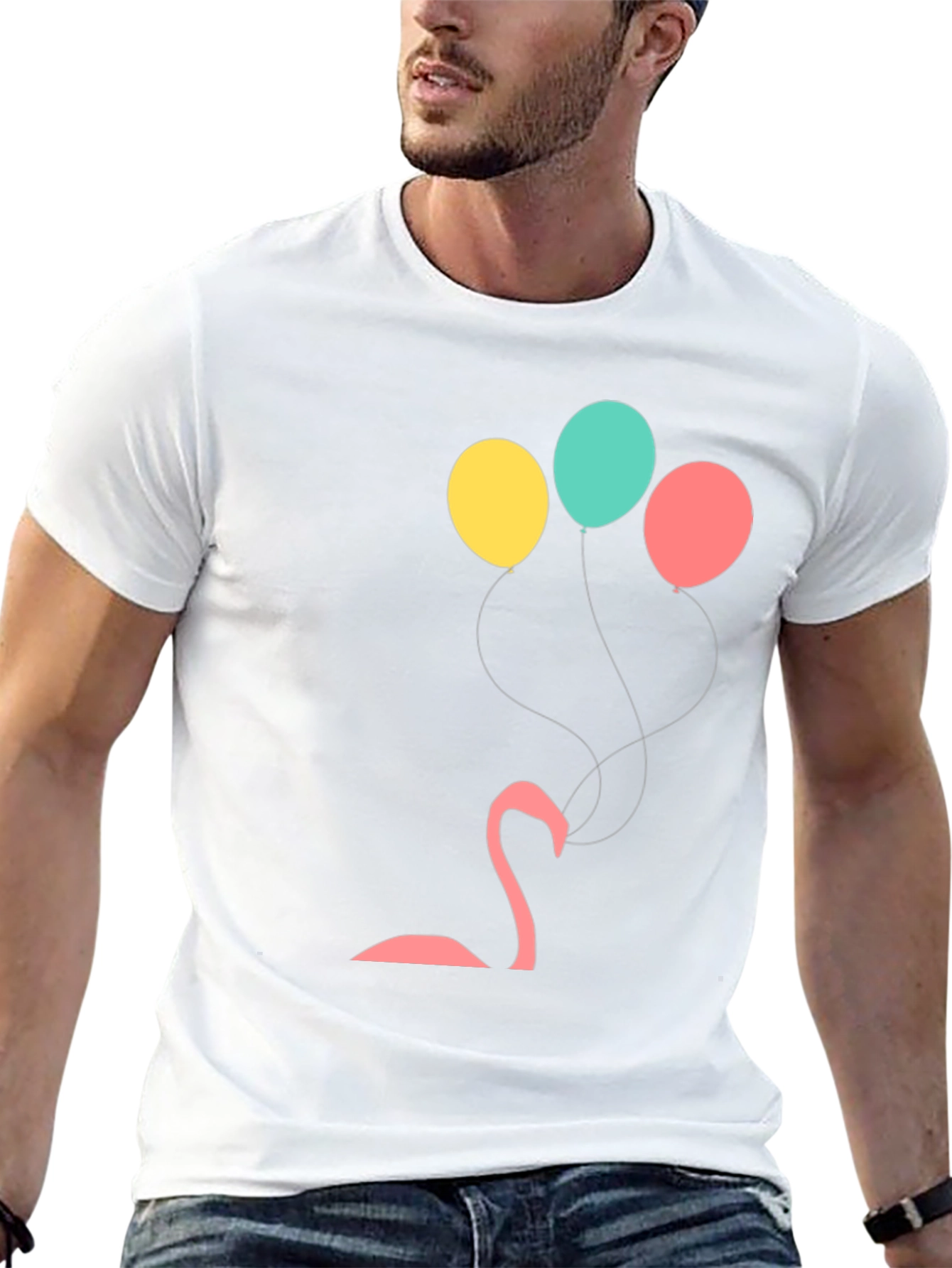 Black Black Flamingo Balloon Graphic Tee view 13