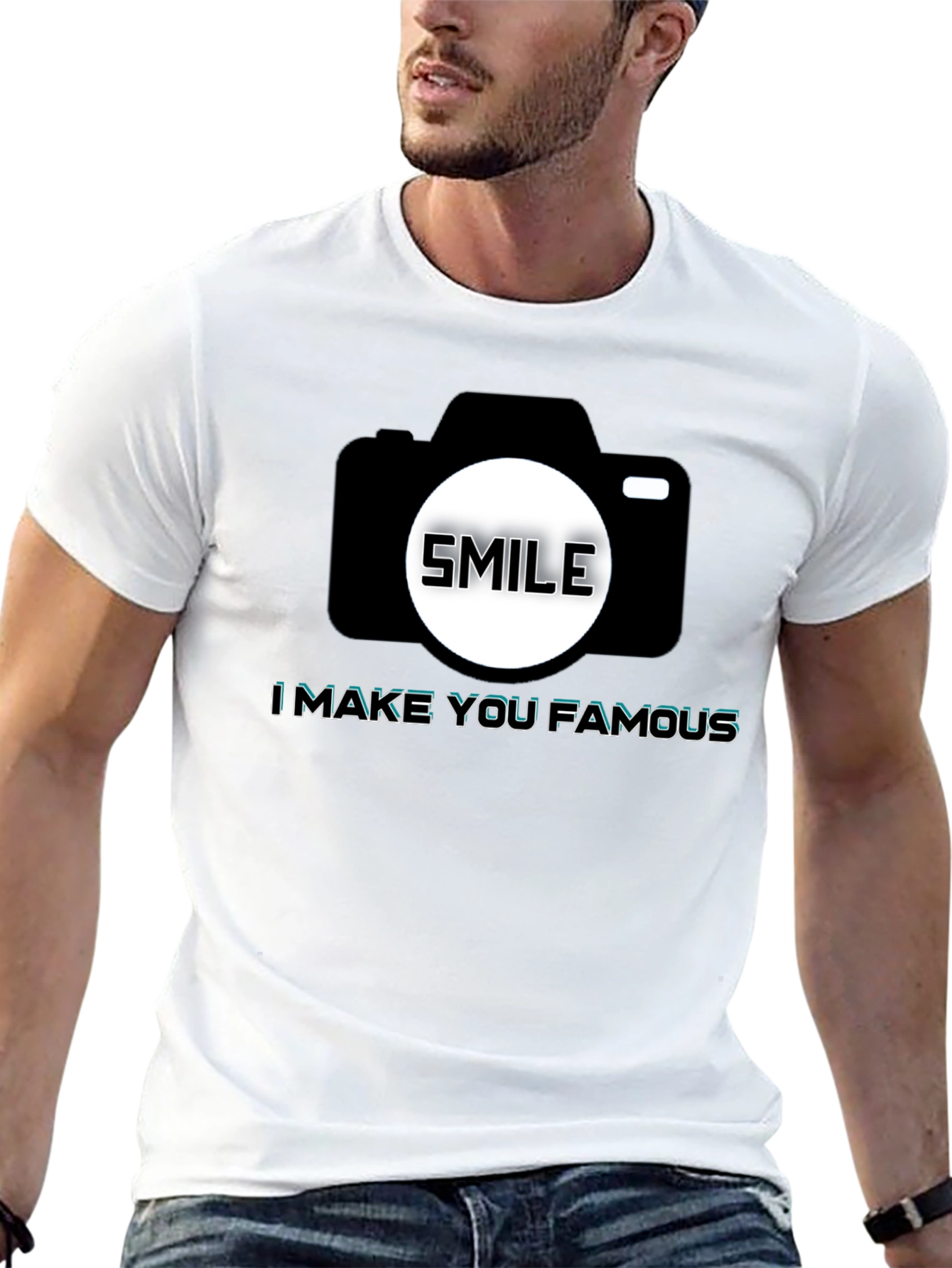 Black Smile Camera T-Shirt - Make You Famous view 13