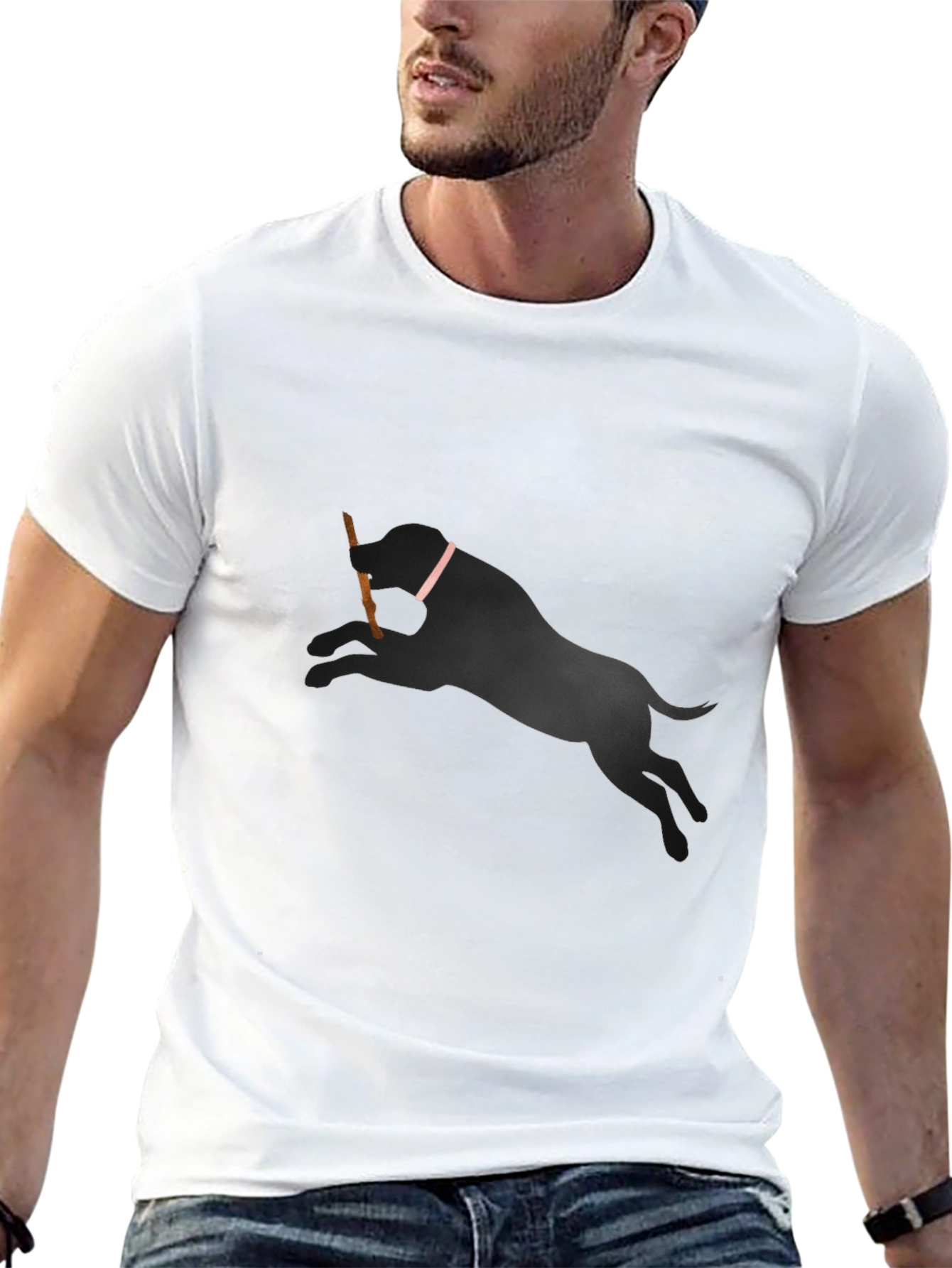 Black Dog Lover T-Shirt - Black Cotton Blend view 13