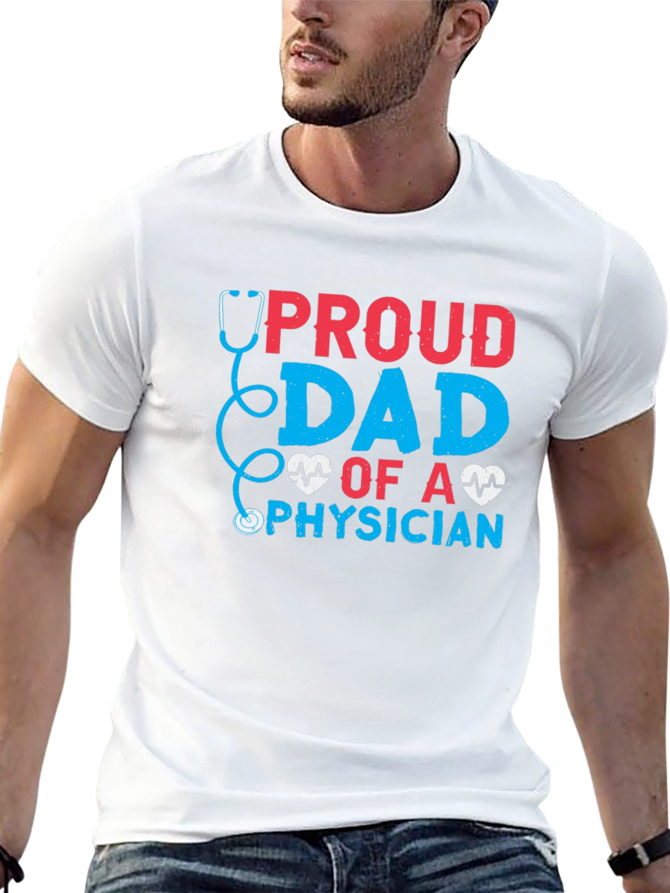 Black Proud Dad of a Physician T-Shirt view 13