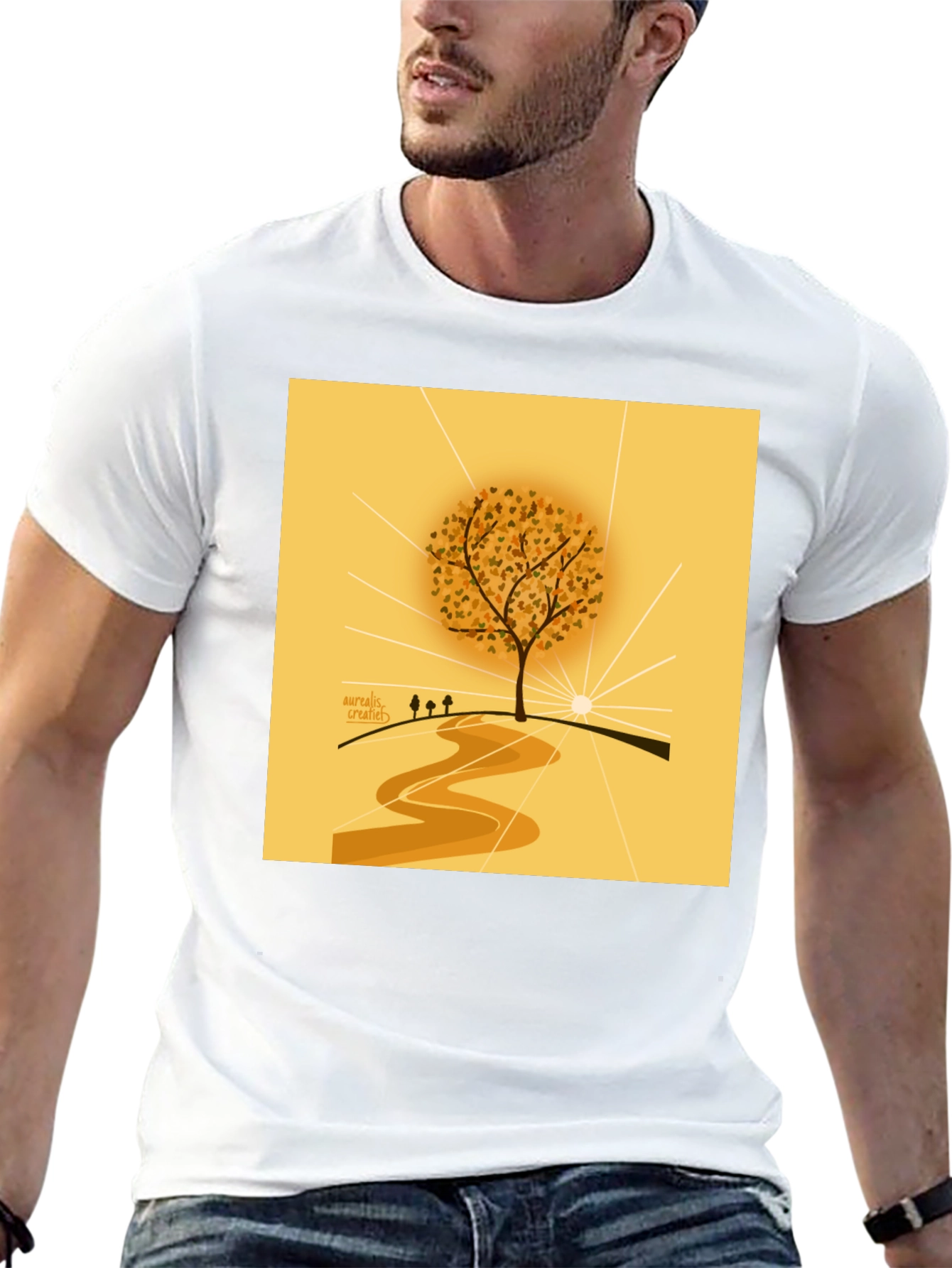 Black Nature Inspired Graphic Tee - Artistic Tree Design view 13