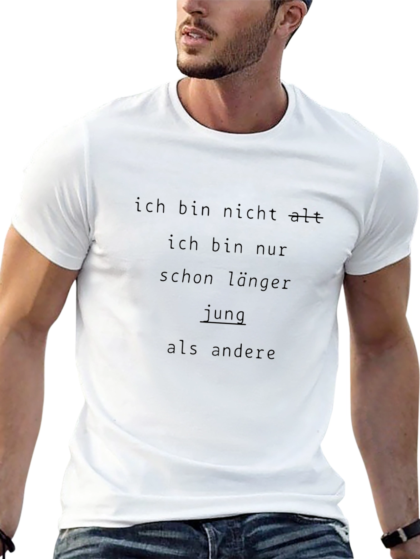 Black Funny German T-Shirt - "Ich bin nicht alt" view 13
