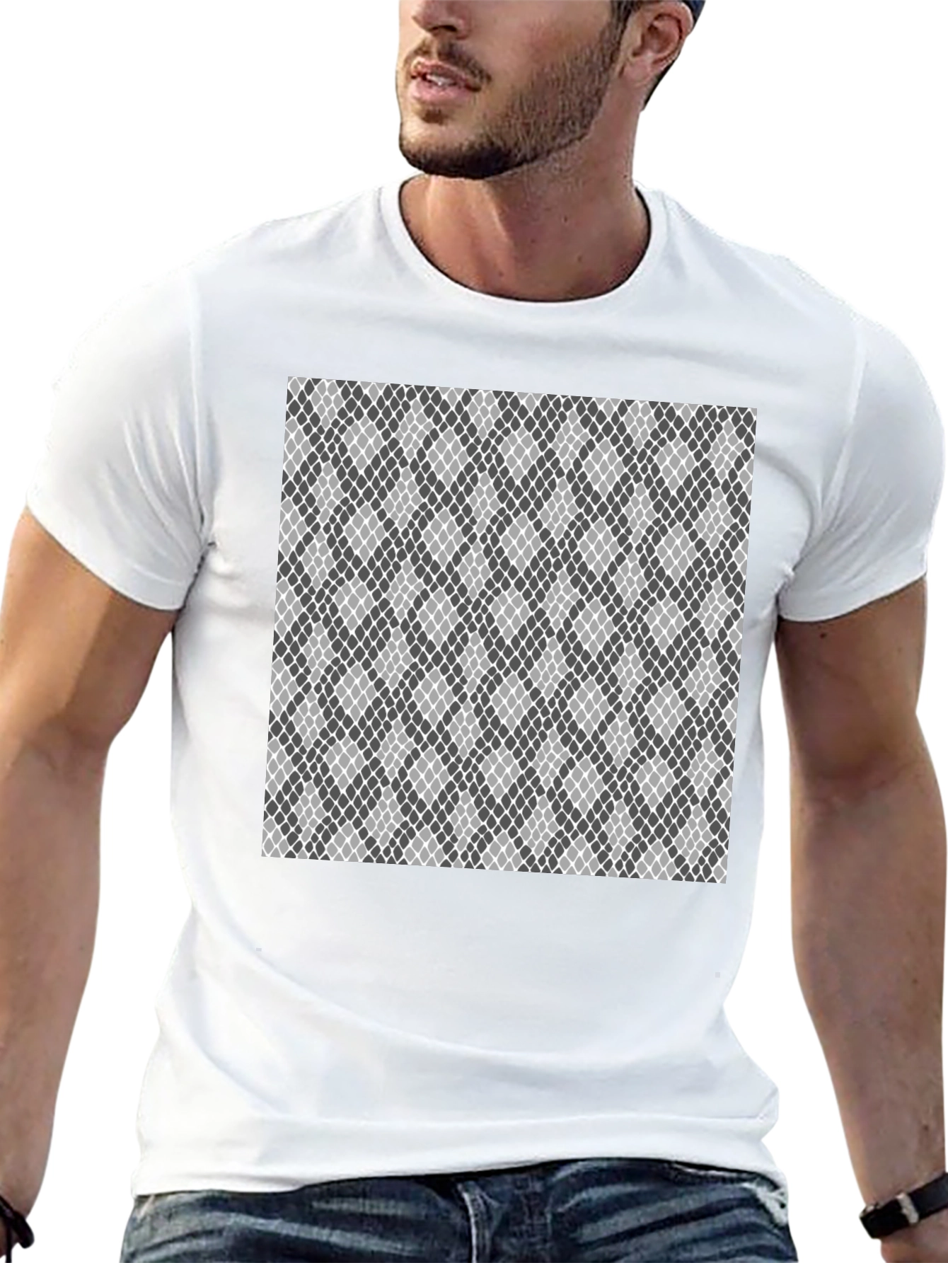 Black Geometric Patterned Tee view 13