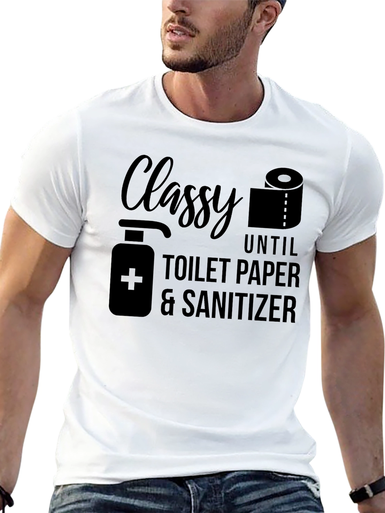 Black Classy Toilet Paper & Sanitizer T-Shirt view 13