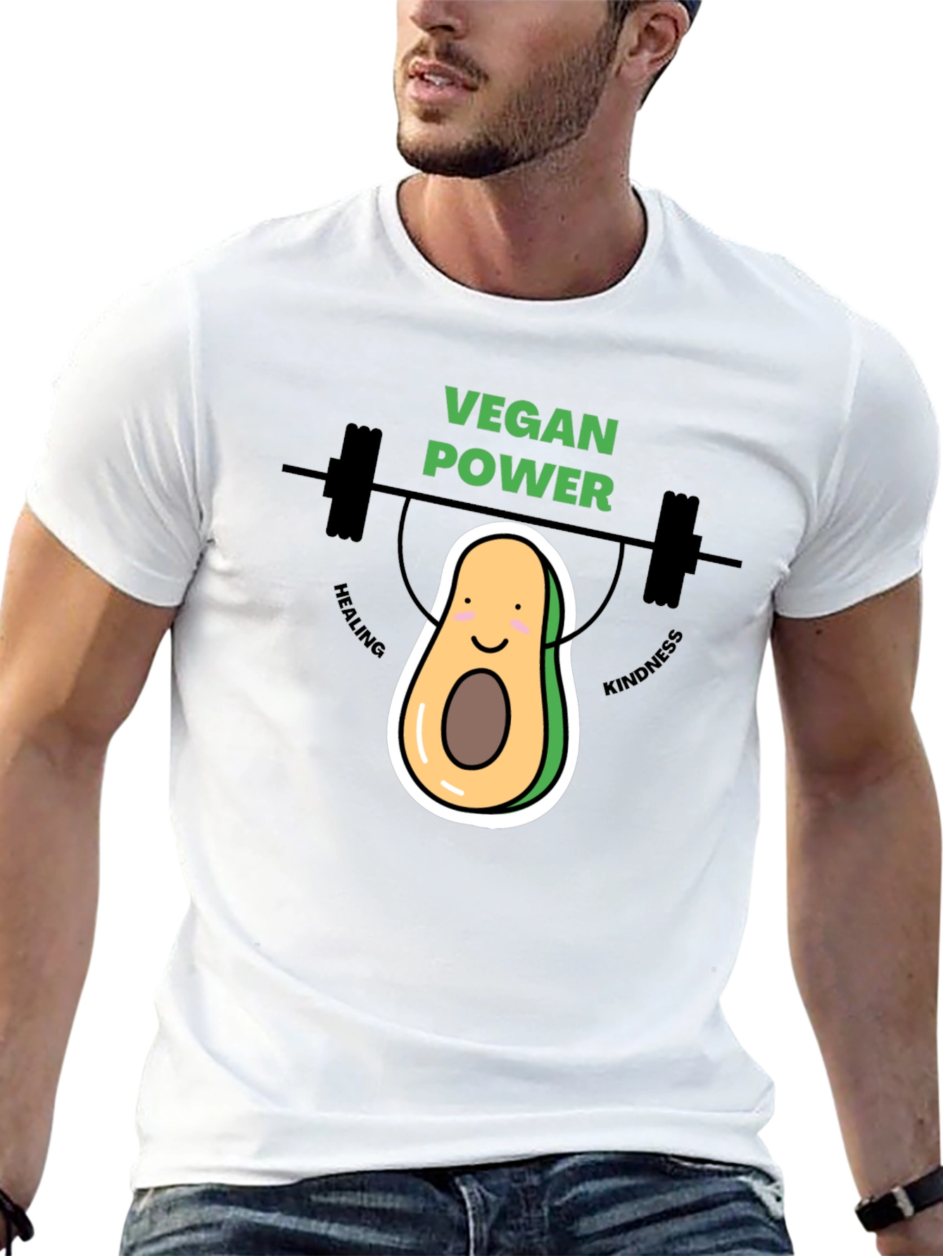 Black Vegan Power Avocado Graphic Tee view 13