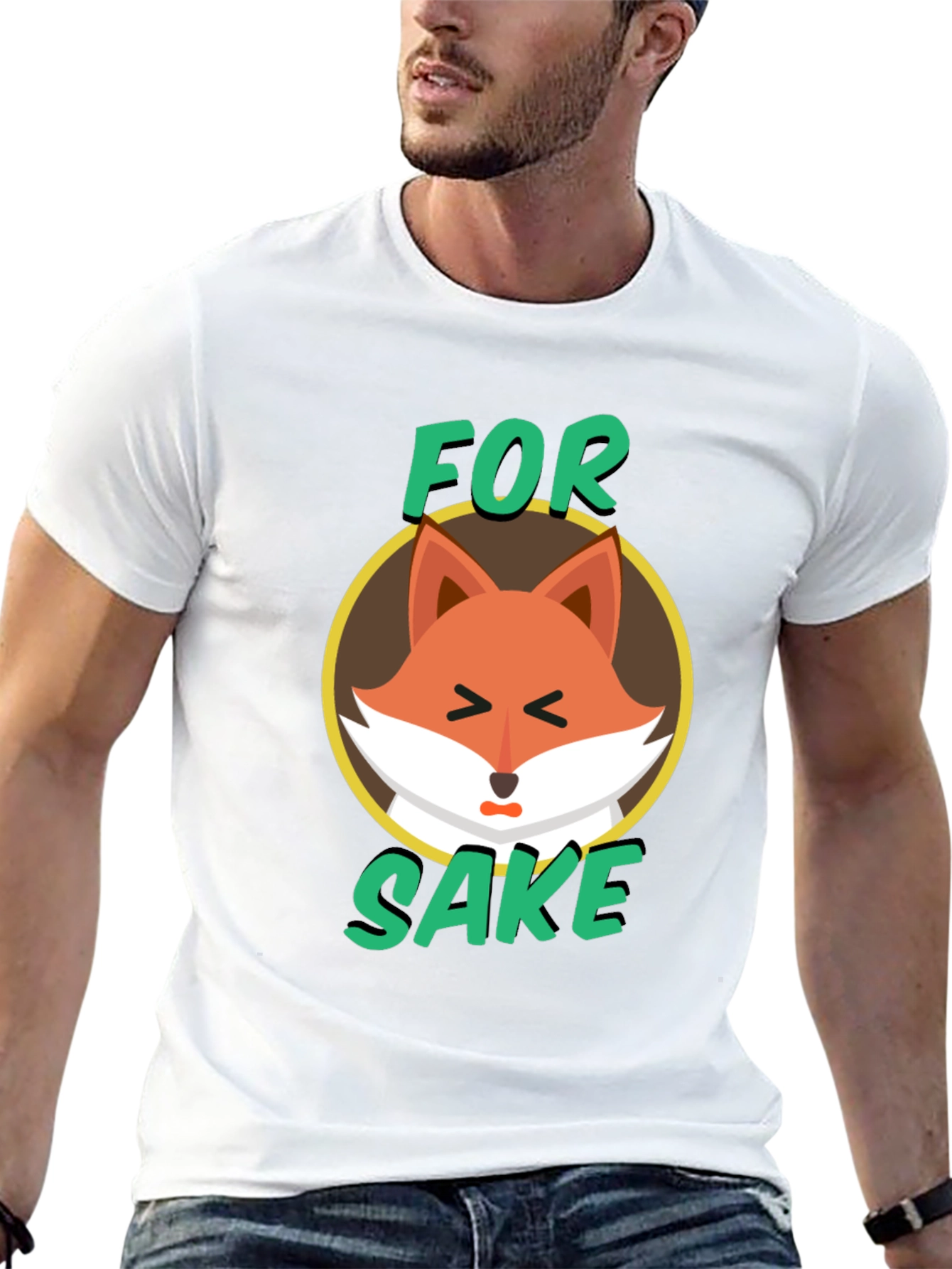 Black For Fox Sake T-Shirt - Quirky Animal Graphic Tee view 13