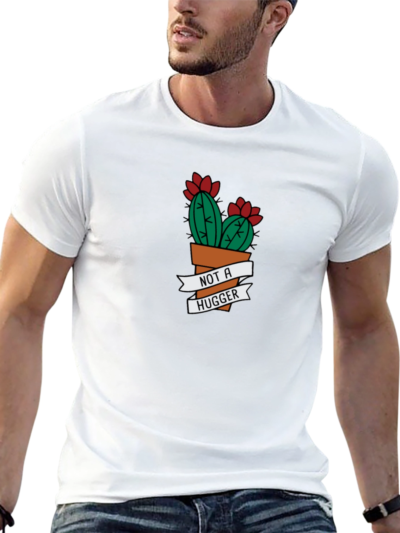 Black Not A Hugger Cactus Graphic Tee - Black view 13