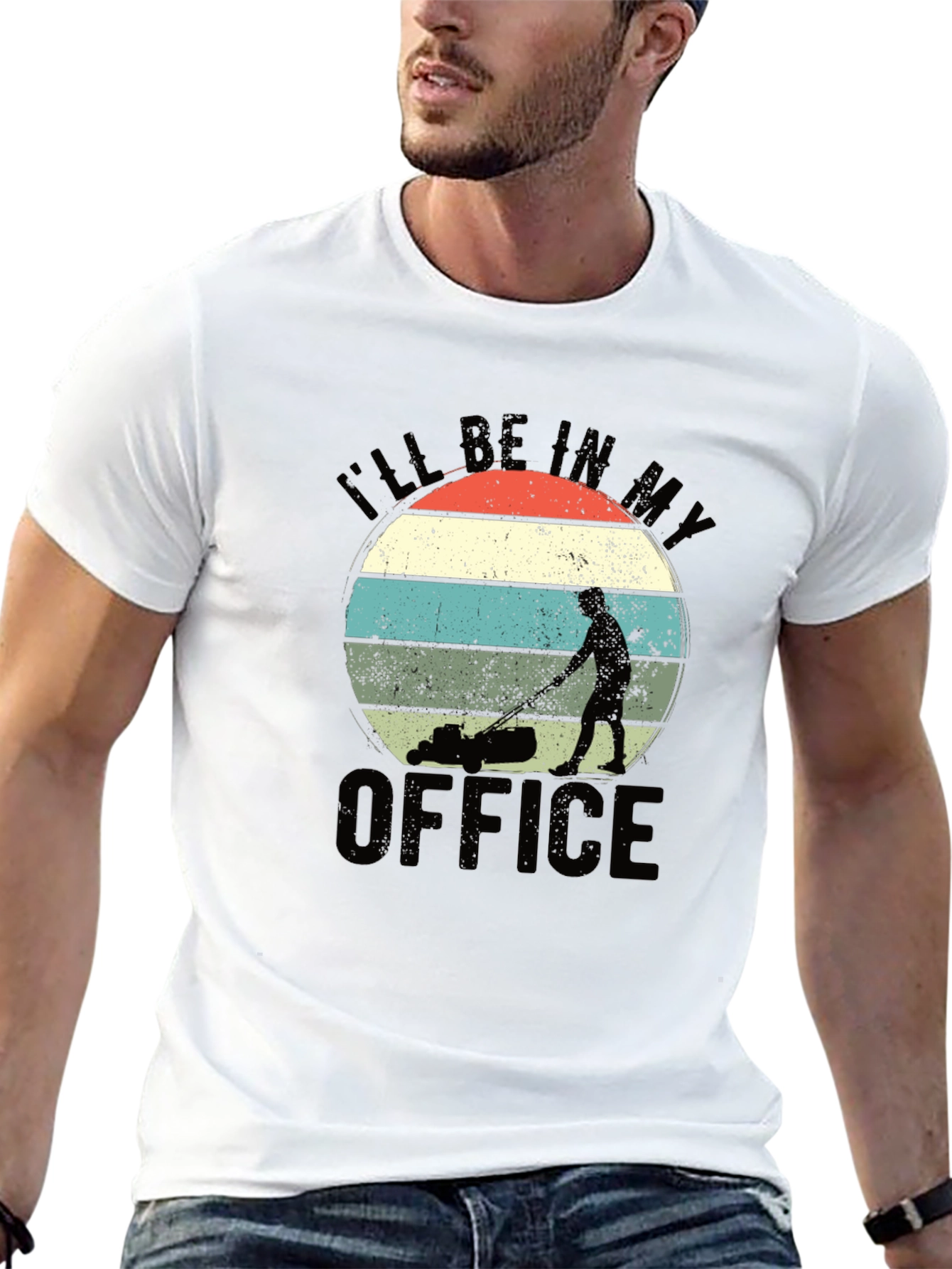 Black I'll Be In My Office Funny Lawn Mowing T-Shirt view 13
