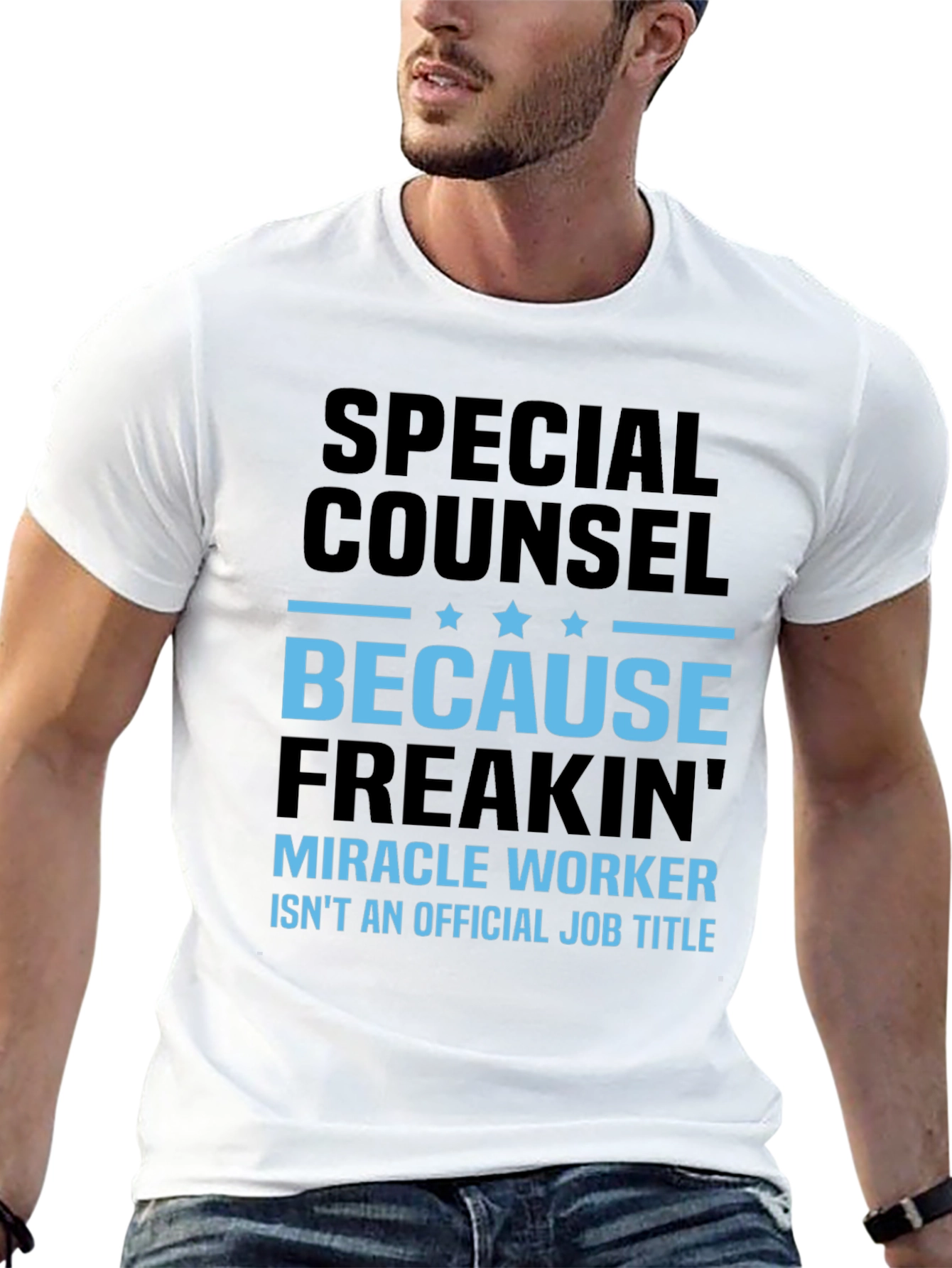 Black Funny Special Counsel T-Shirt - Miracle Worker Job view 13