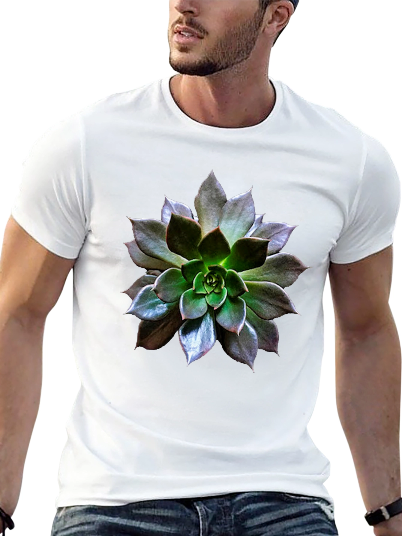 Black Succulent Graphic Tee - Nature Inspired Style view 13