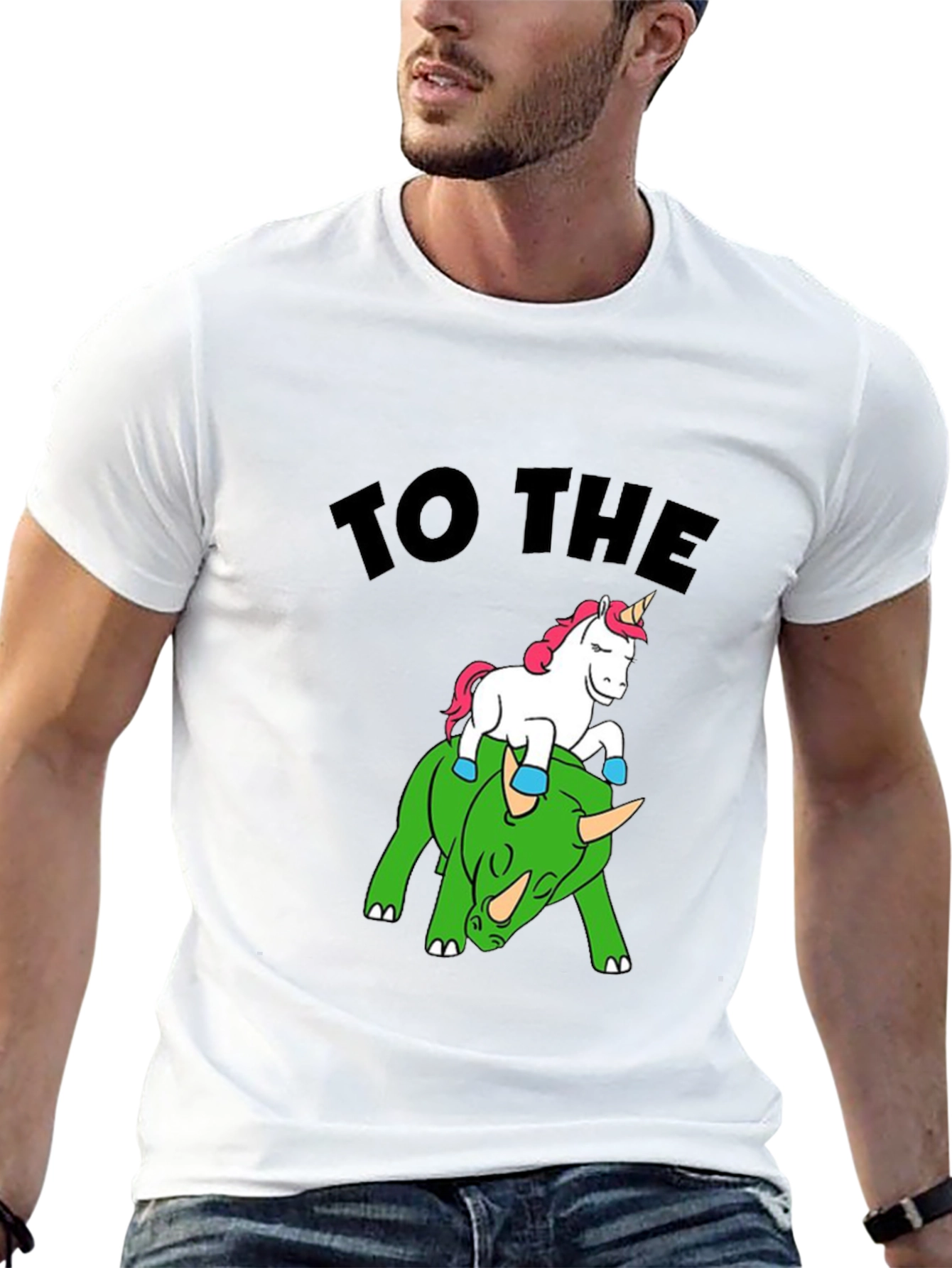 Black Unicorn Riding Stegosaurus T-Shirt - Crypto Meme Tee view 13