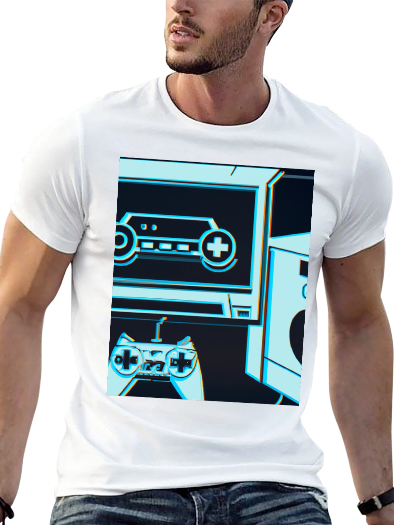 Black Retro Gaming T-Shirt - Classic Console Design view 13