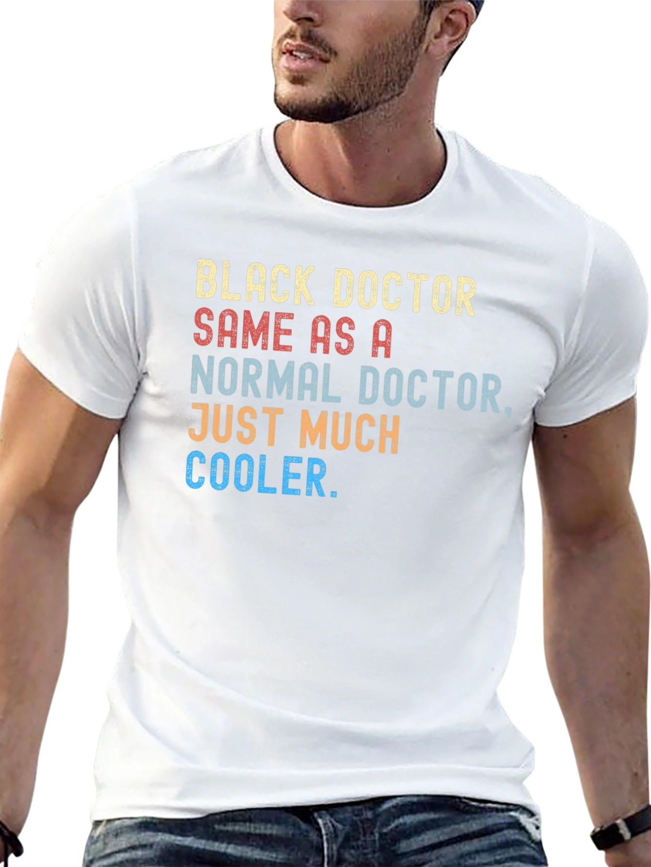 Black Black Doctor Cooler T-Shirt - Stylish & Humorous view 13