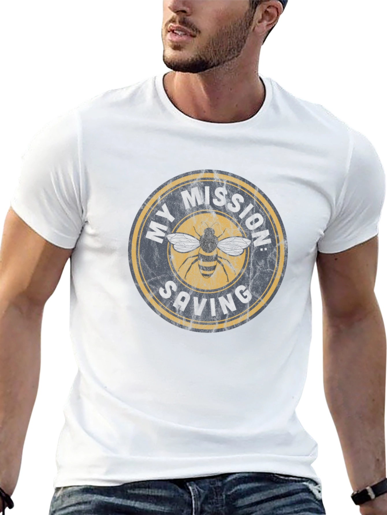 Black My Mission: Saving Bees T-Shirt view 13