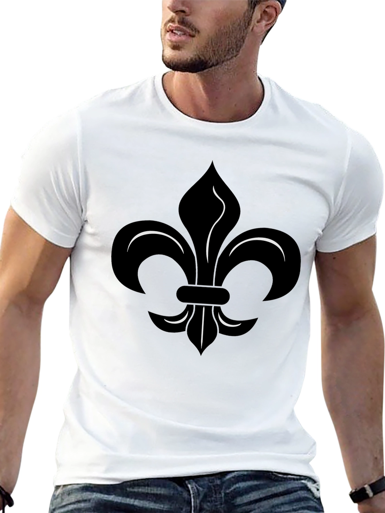 Black Black Fleur-de-Lis Graphic Tee - Stylish Menswear view 13