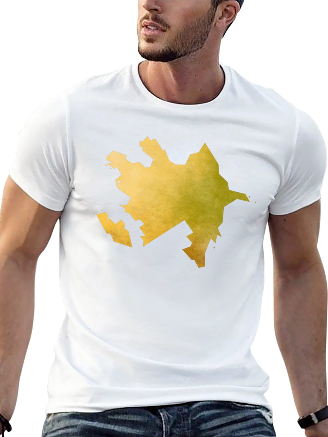Black Azerbaijan Map T-Shirt - Black Tee view 13