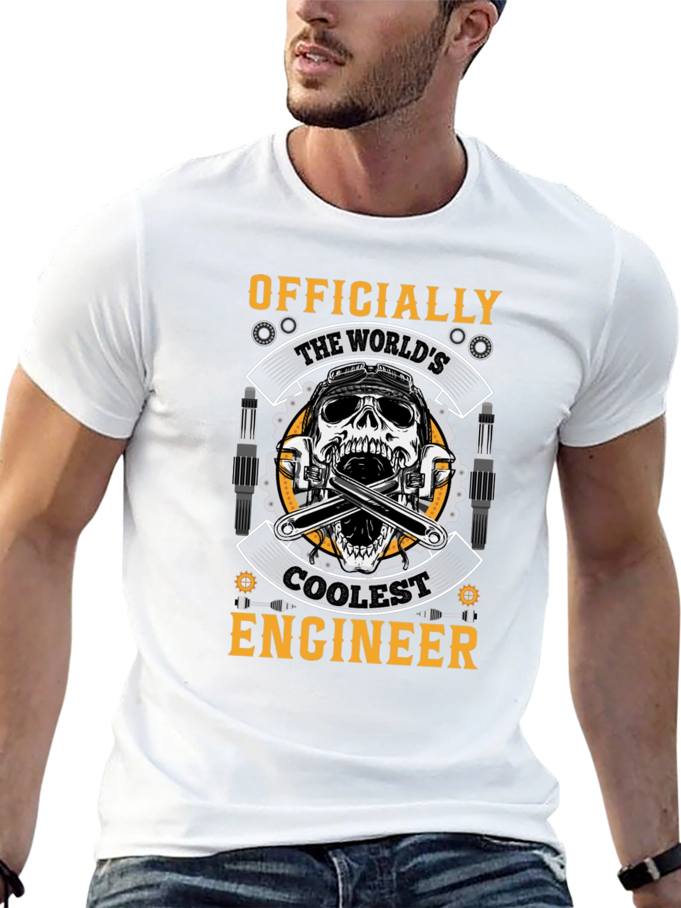 Black Coolest Engineer T-Shirt view 13