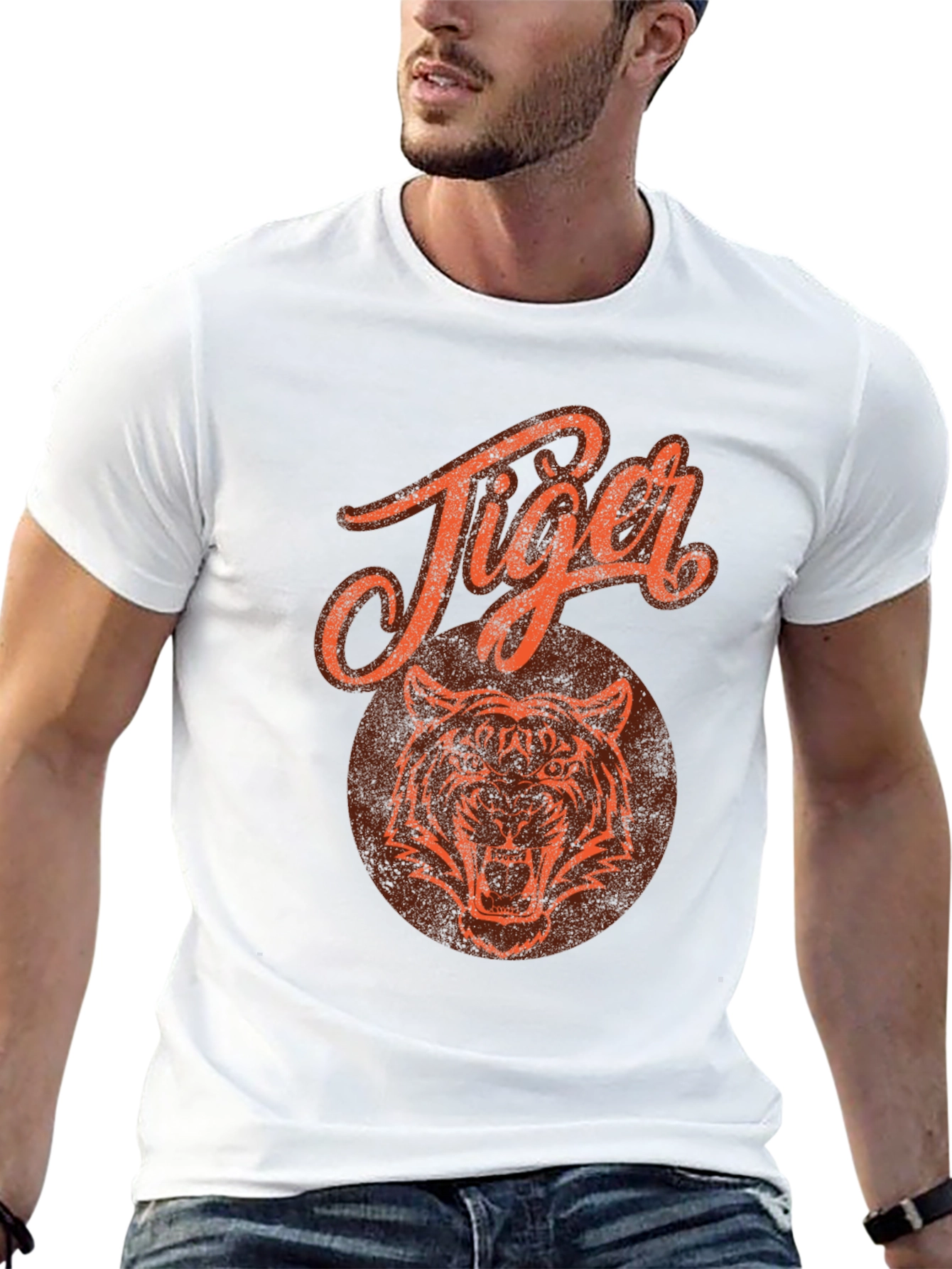 Black Tiger Graphic Print Black T-Shirt view 13