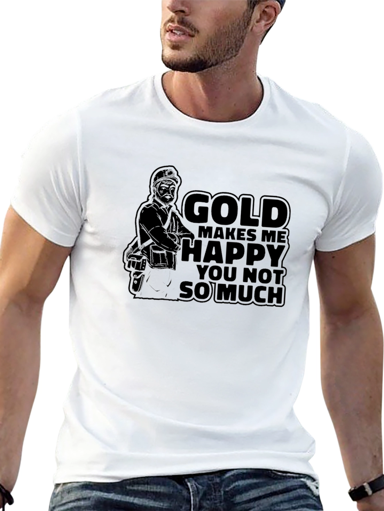 Black Gold Makes Me Happy T-Shirt - Funny Miner Tee view 13
