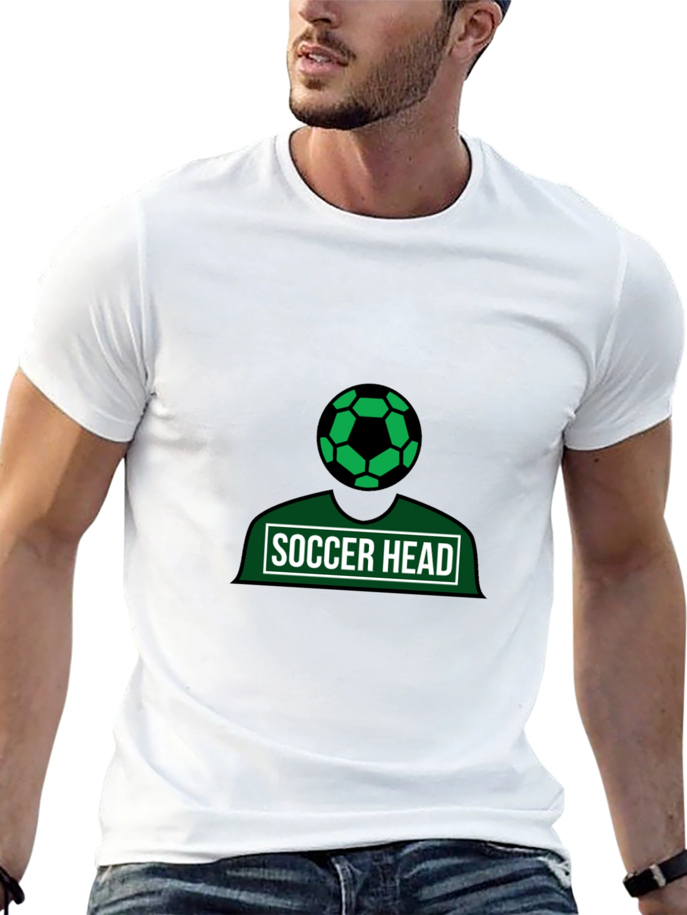 Black Soccer Head Graphic Tee - Black Cotton Shirt view 13