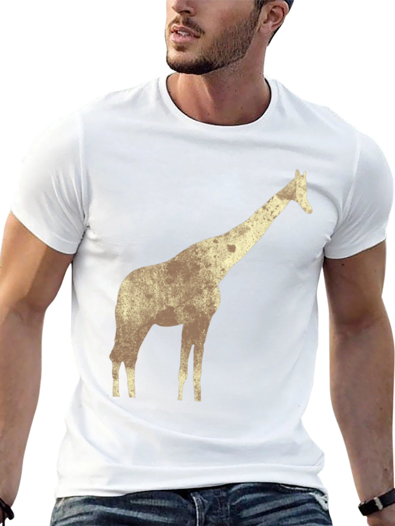 Black Giraffe Graphic Tee - Men's Black T-Shirt view 13