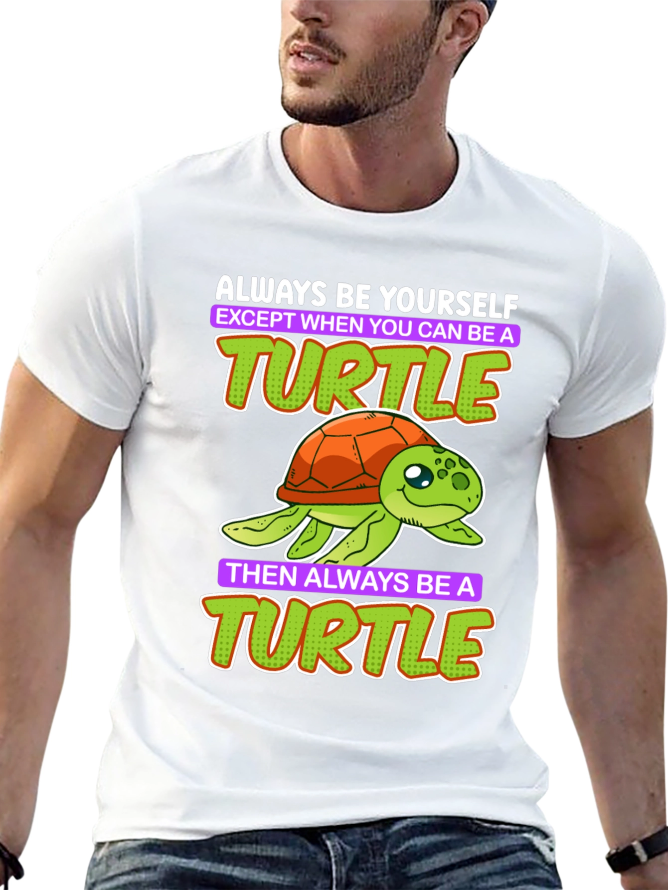 Black Funny Turtle T-Shirt - Always Be Yourself view 13