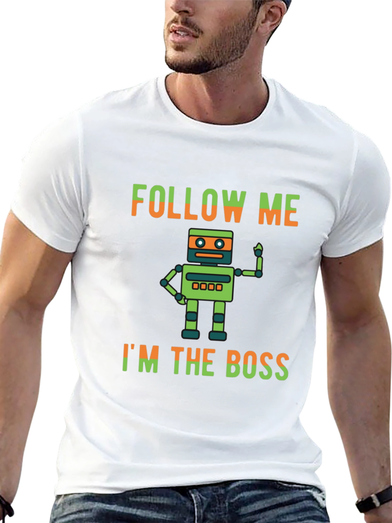Black Follow Me I'm the Boss T-Shirt view 13