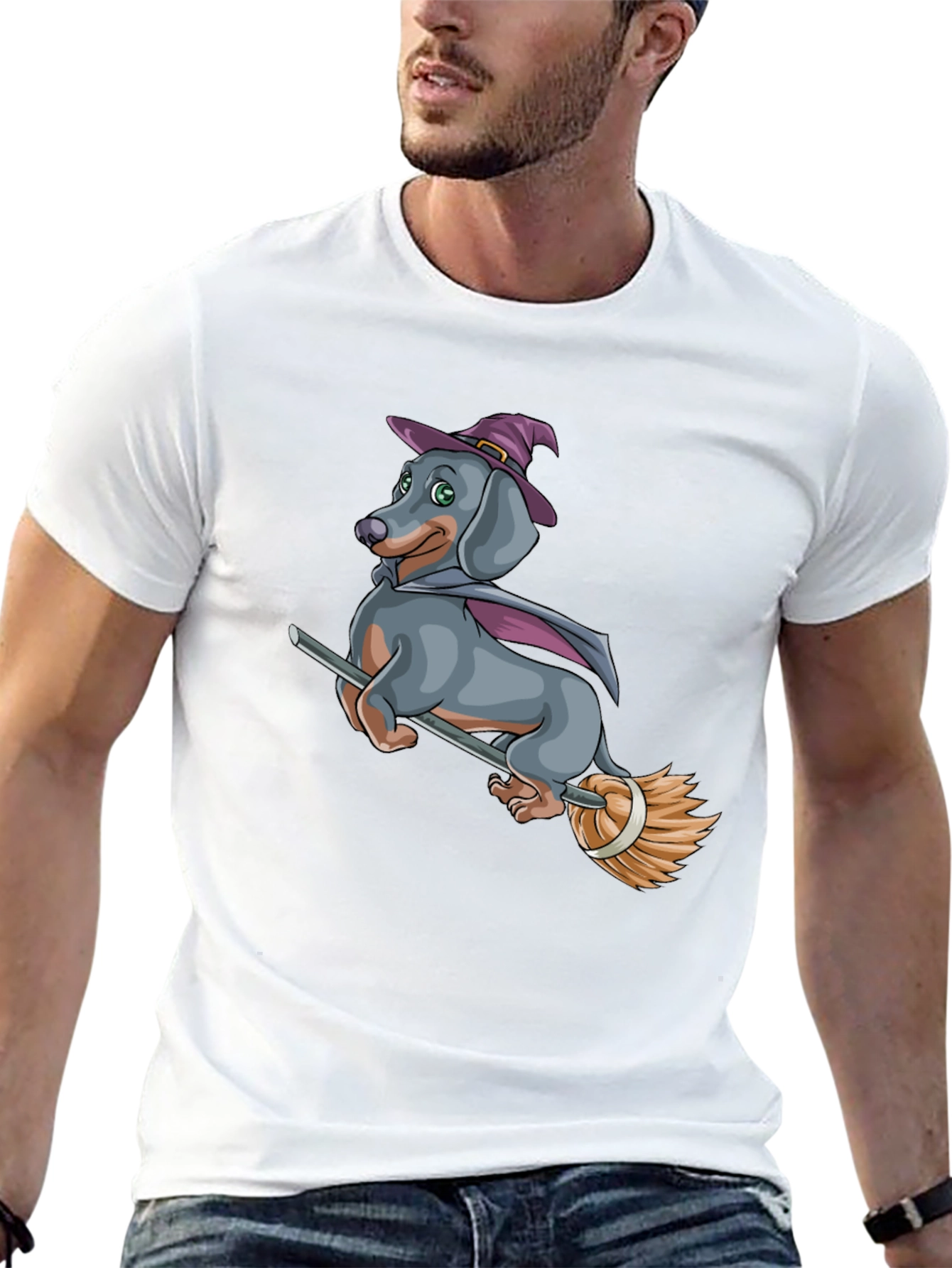 Black Witch Dachshund T-Shirt - Halloween Dog Tee view 13