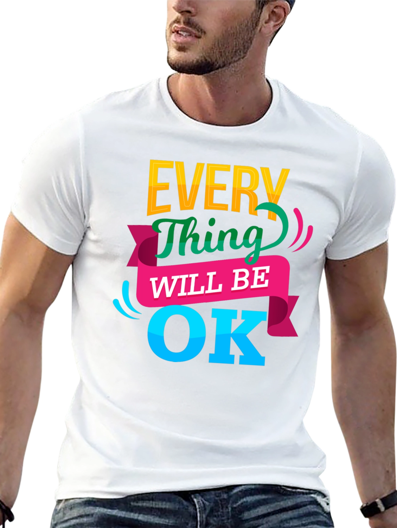 Black Everything Will Be OK T-Shirt view 13