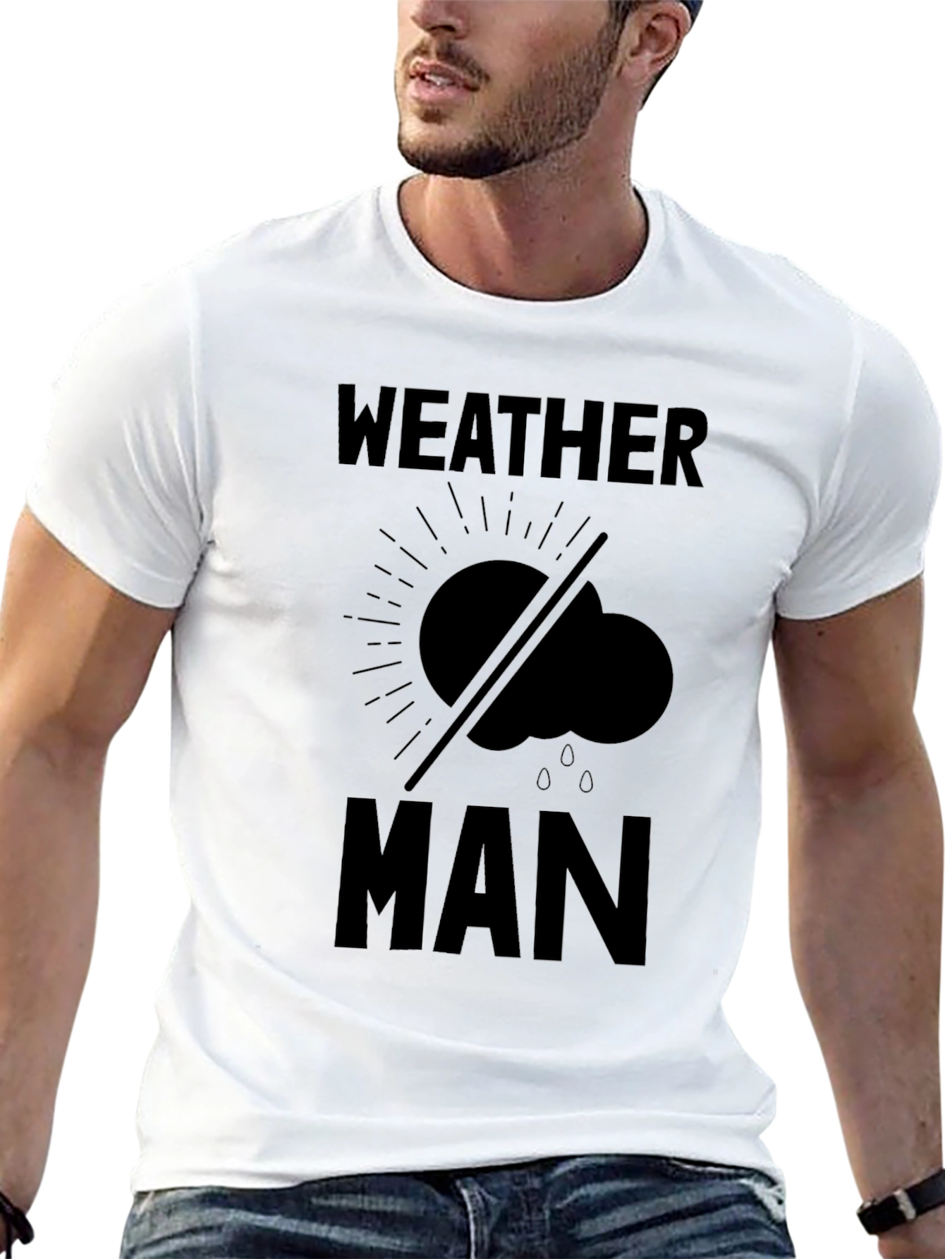 Black Weather Man Graphic T-Shirt - Black view 13