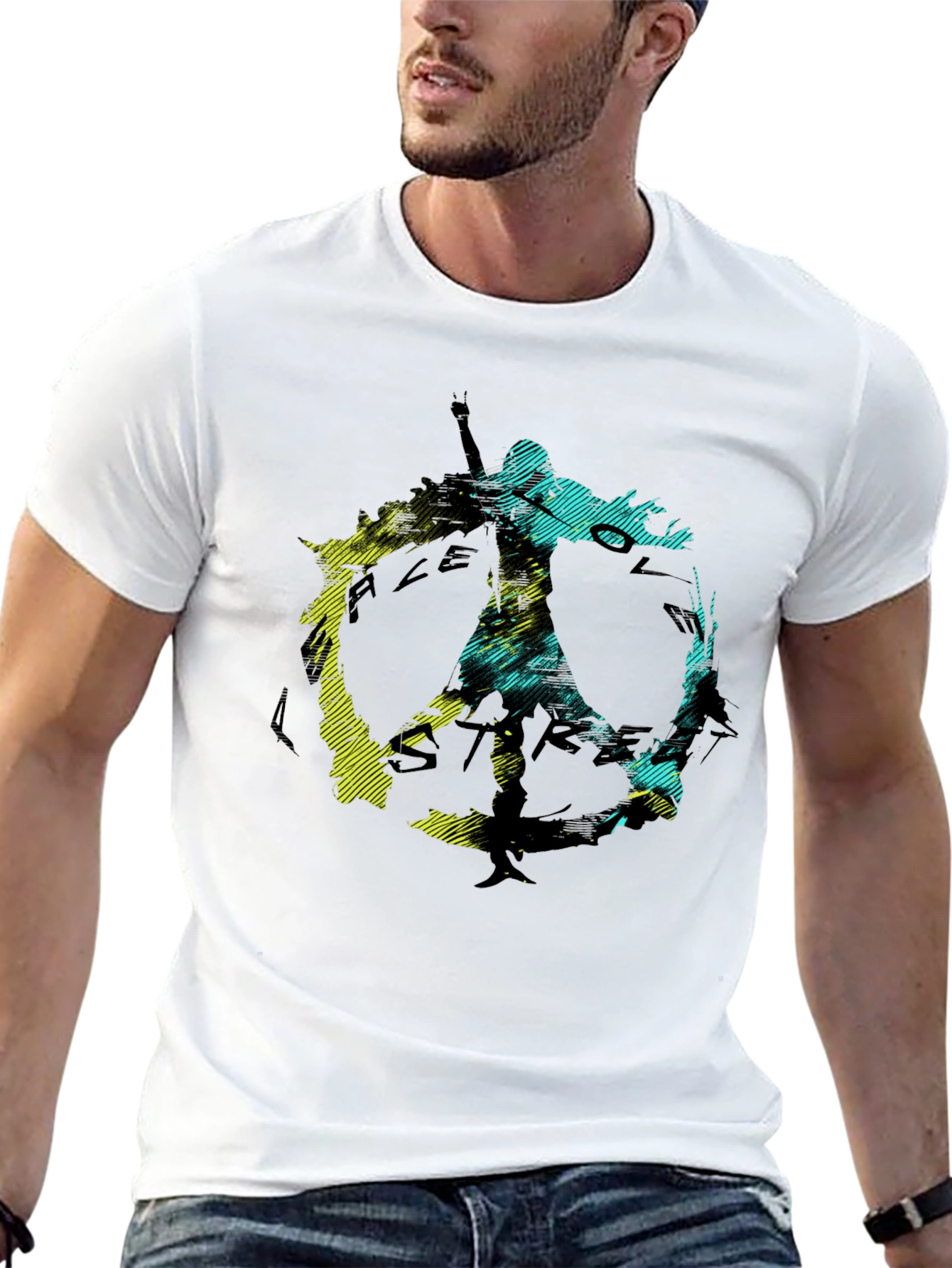 Black Peace Love Strike T-Shirt view 13