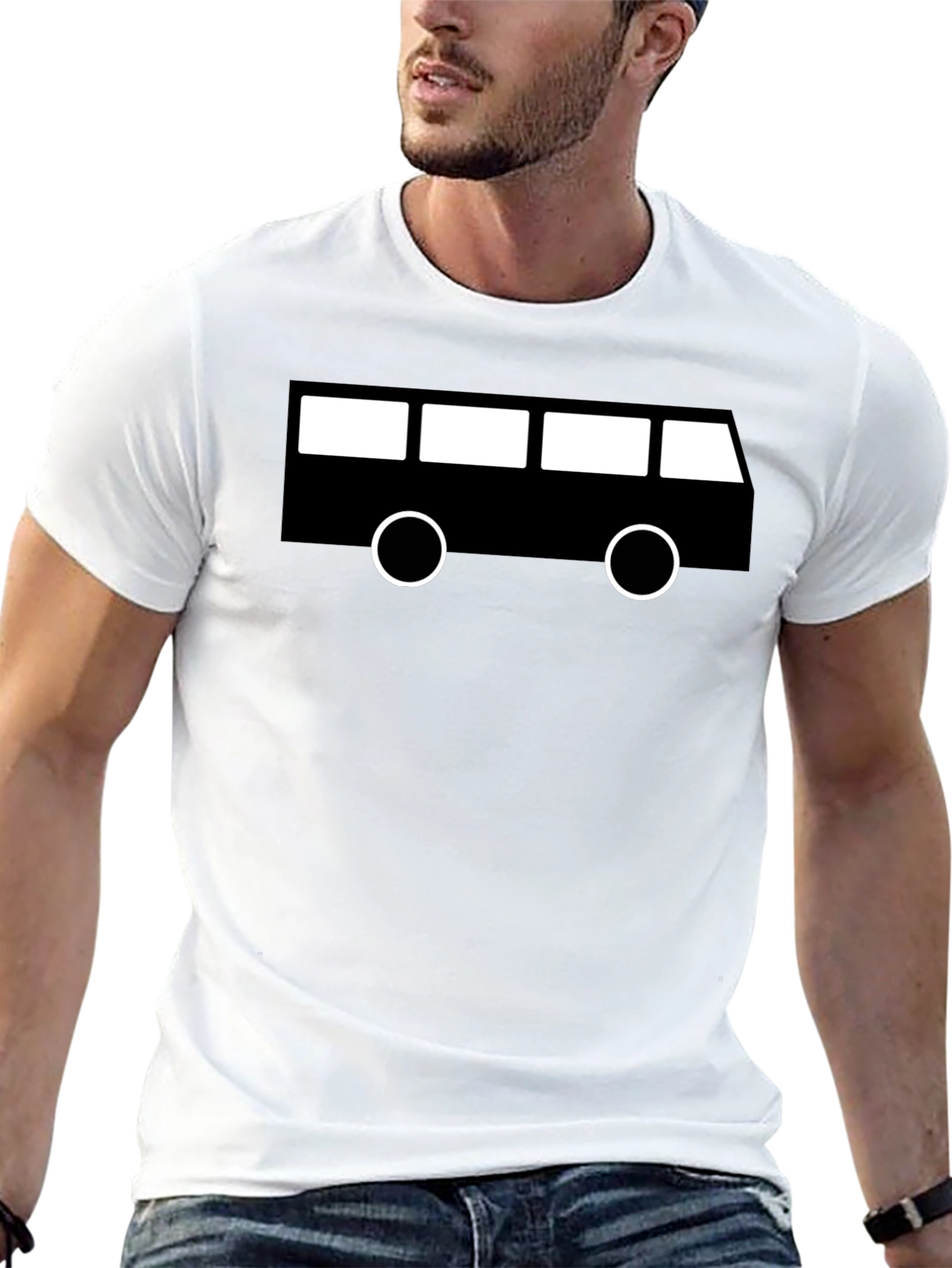 Black Retro Bus Graphic Tee - Black view 13
