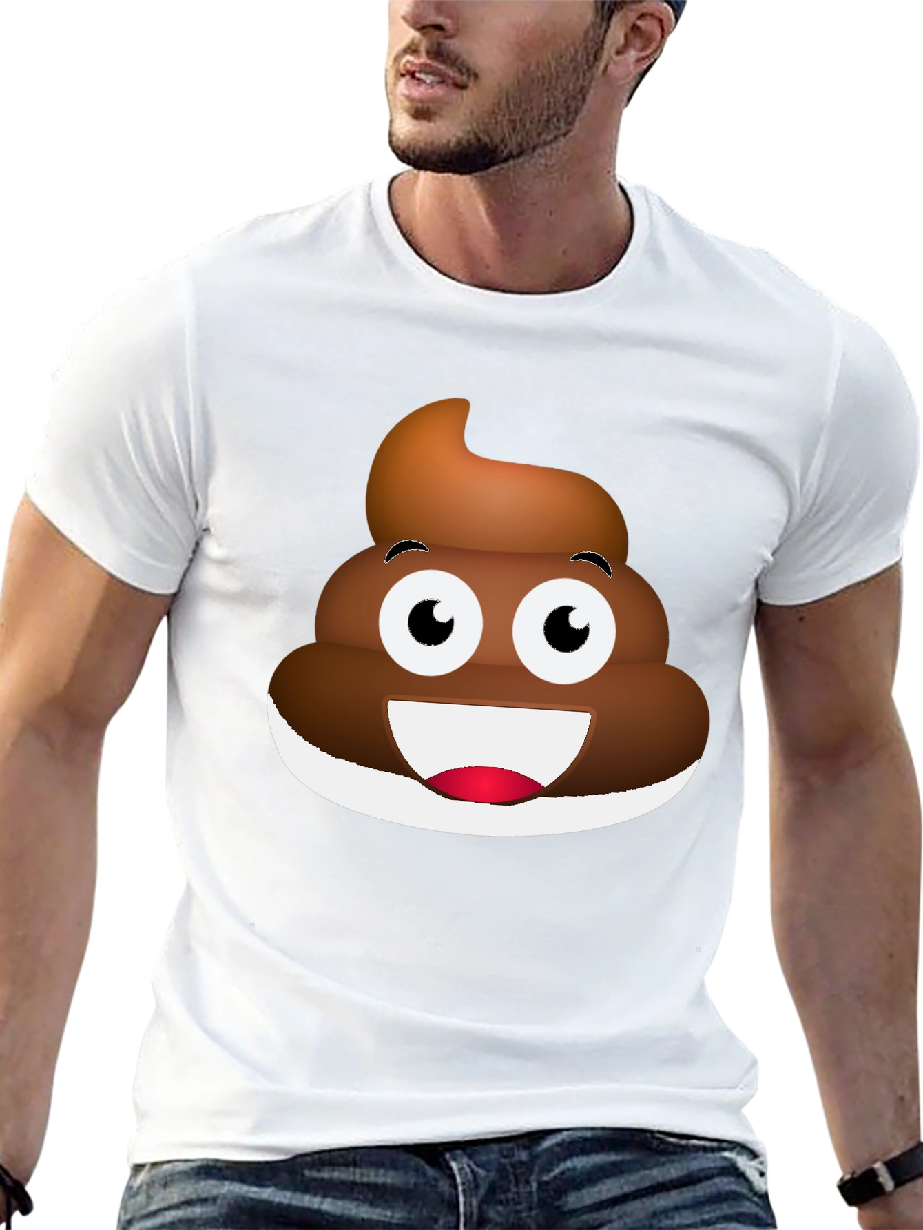 Black Emoji Poop T-Shirt - Funny Casual Tee view 13