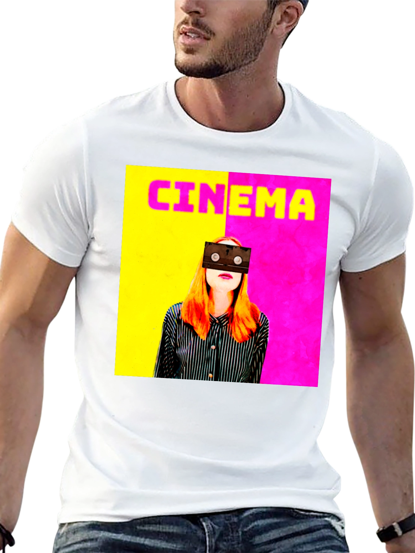 Black Cinema Graphic Tee - Retro Film T-Shirt view 13