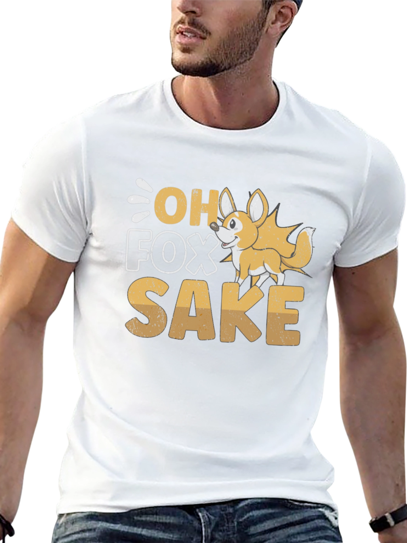 Black Oh Fox Sake Funny T-Shirt view 13