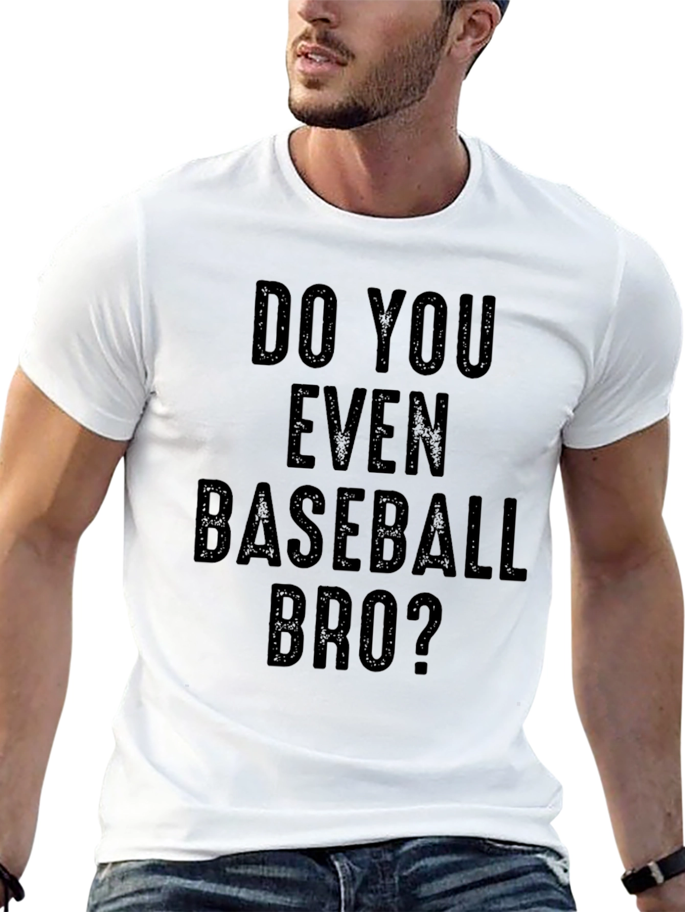 Black Do You Even Baseball Bro? Graphic T-Shirt view 13