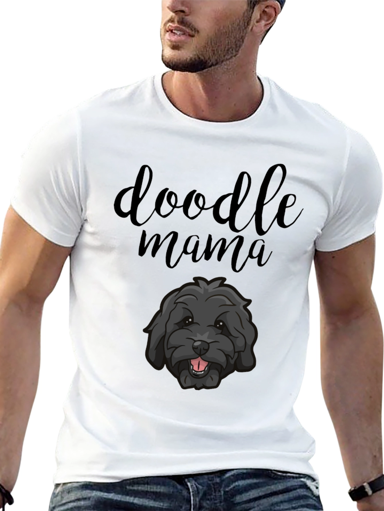 Black Doodle Mama Black T-Shirt - Dog Lover Tee view 13