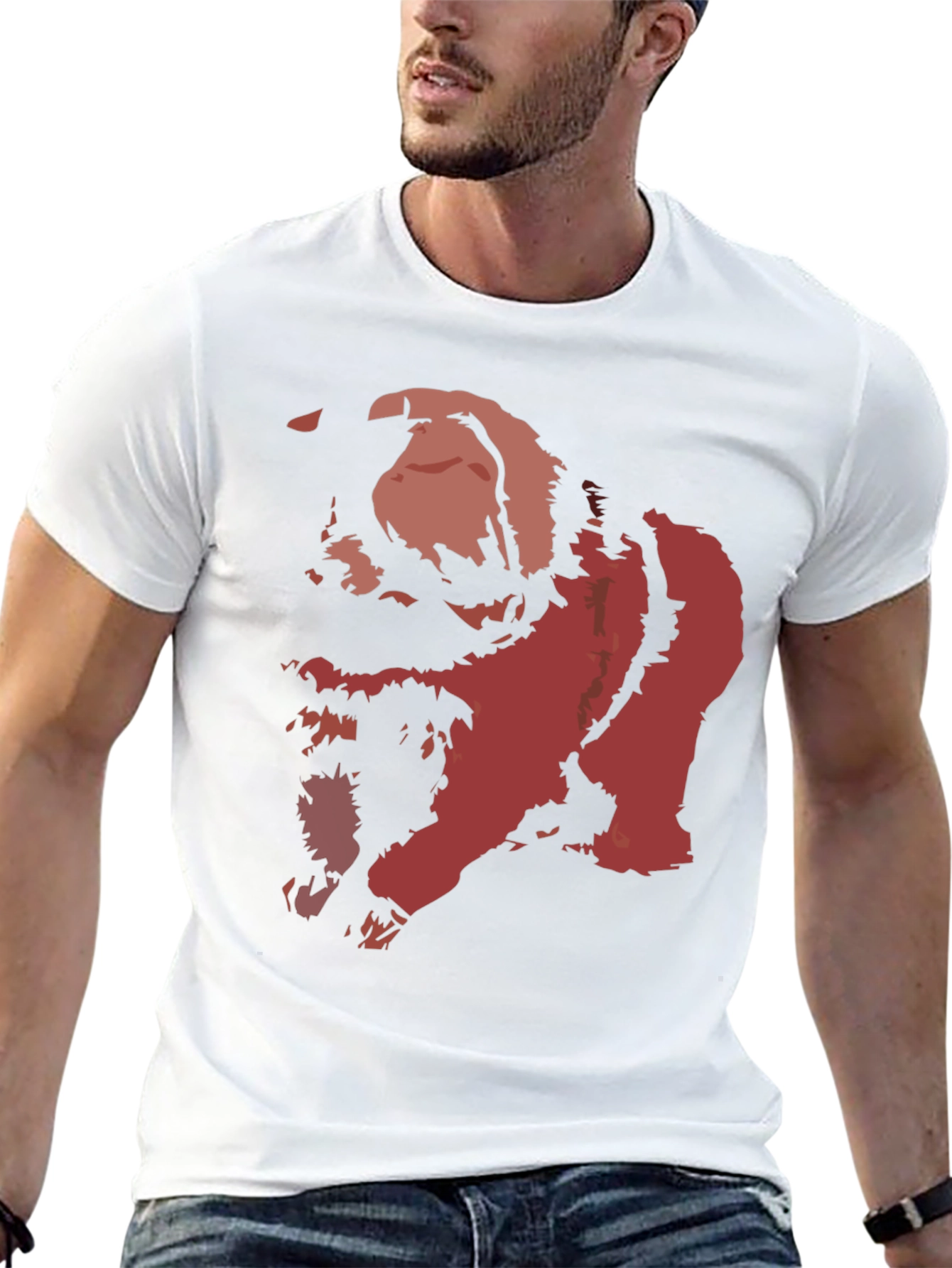 Black Bold Graphic Tee - Distressed Red Print on Black view 13