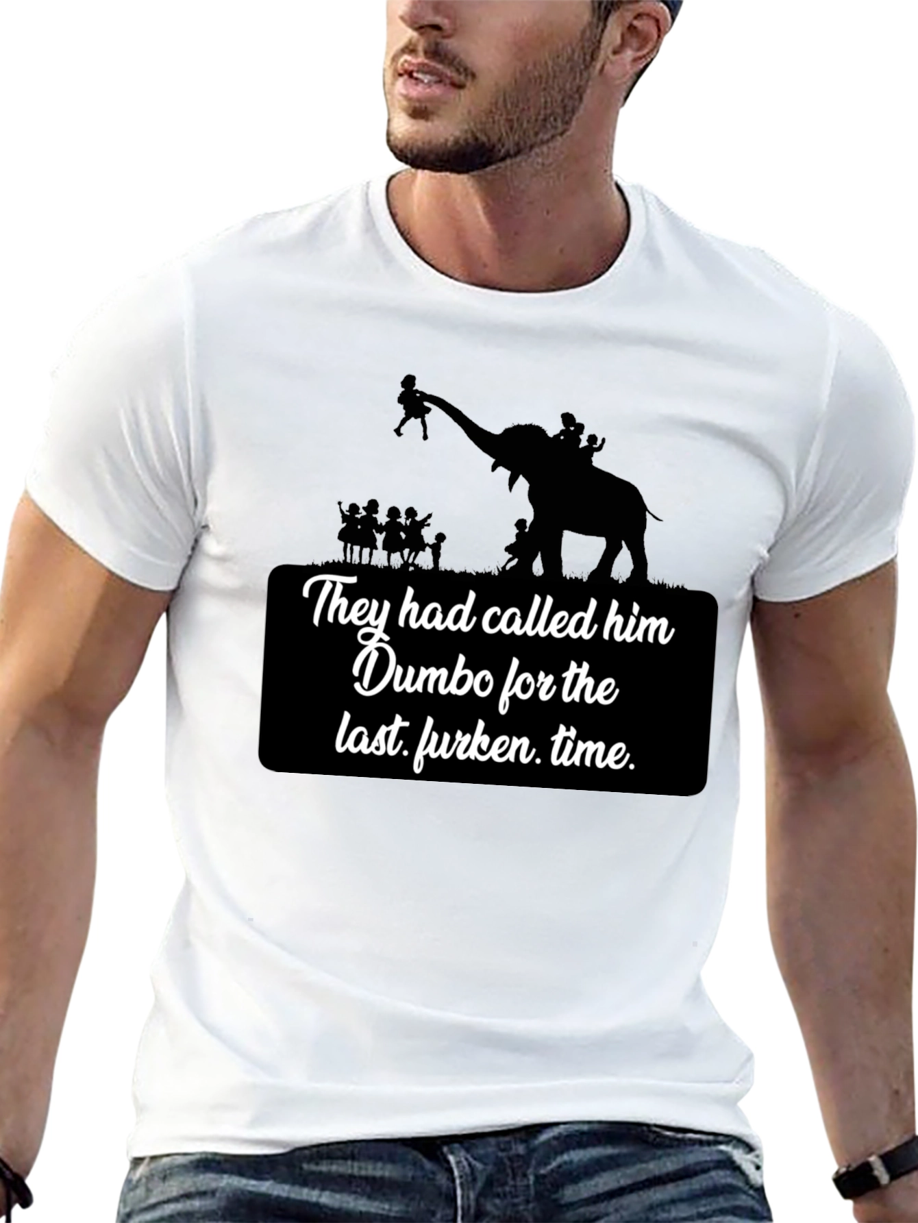 Black Dumbo Revenge T-Shirt - Funny Graphic Tee view 13