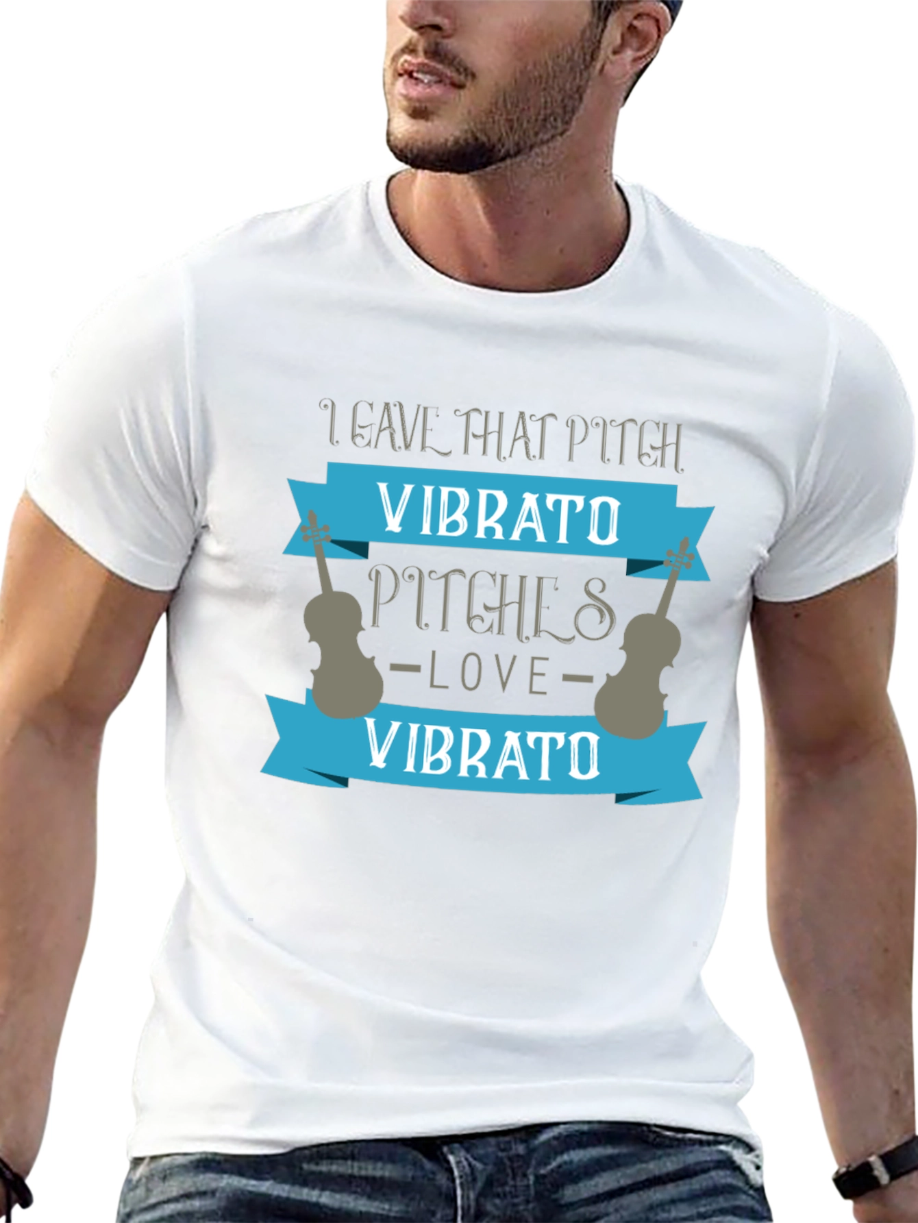 Black Vibrato Music Lover Graphic T-Shirt view 13