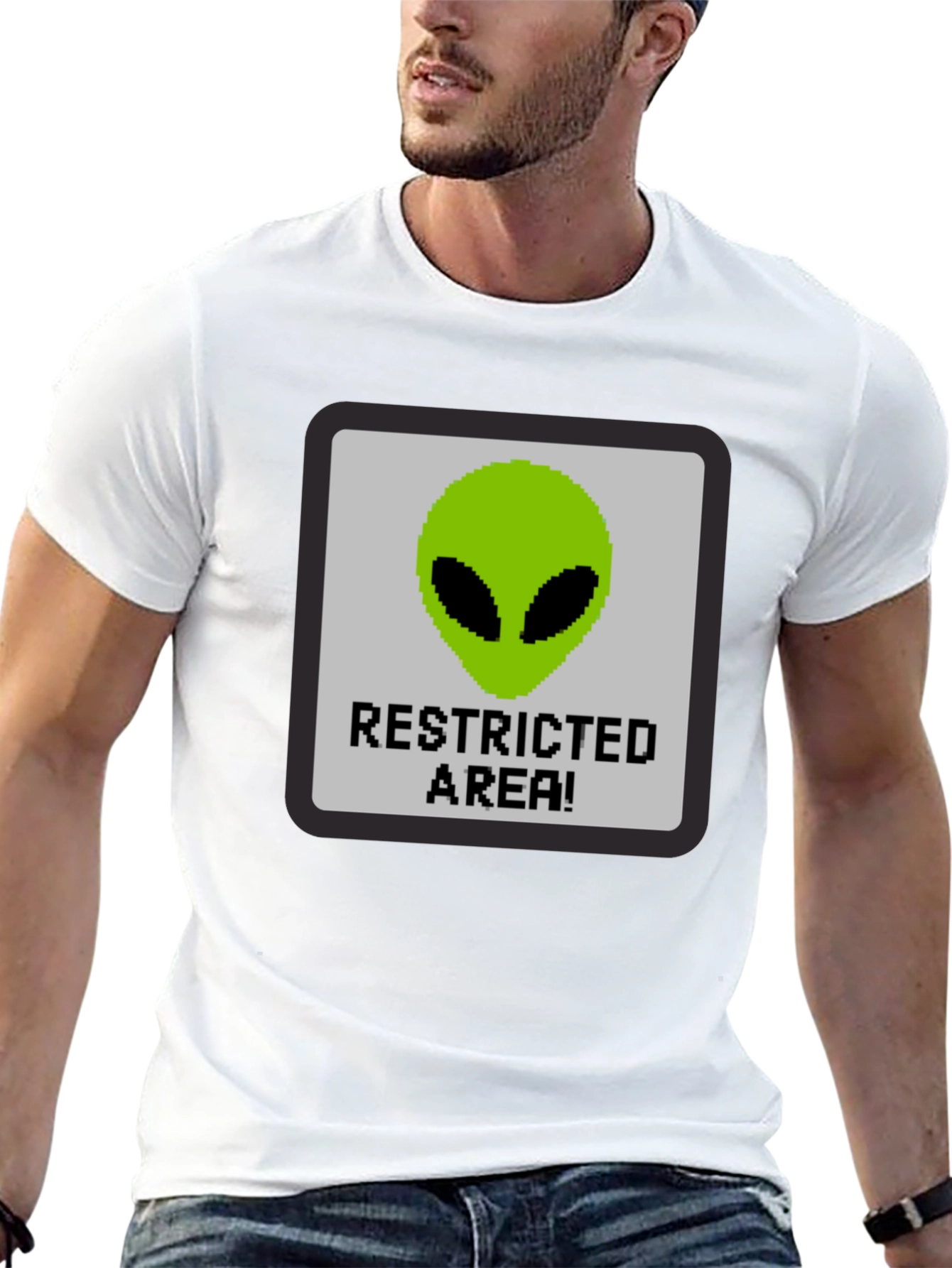 Black Restricted Alien Area Graphic Tee - Black view 13