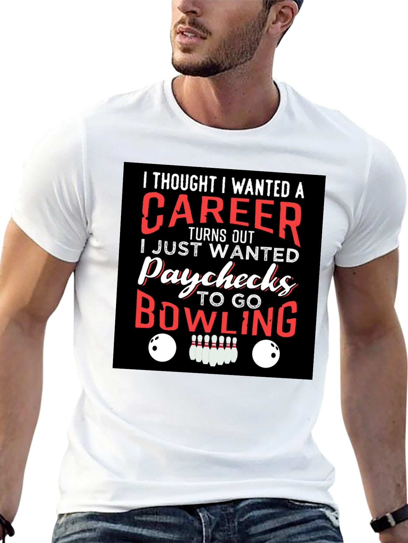 Black Bowling Paychecks Graphic T-Shirt view 13