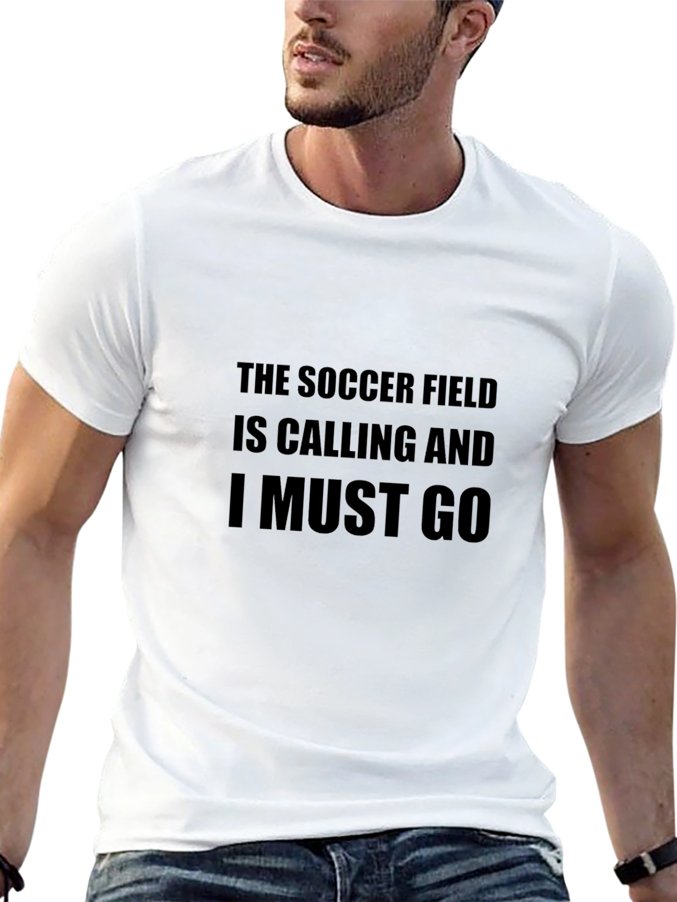 Black Soccer Field Calling T-Shirt - Must Go! Tee view 13