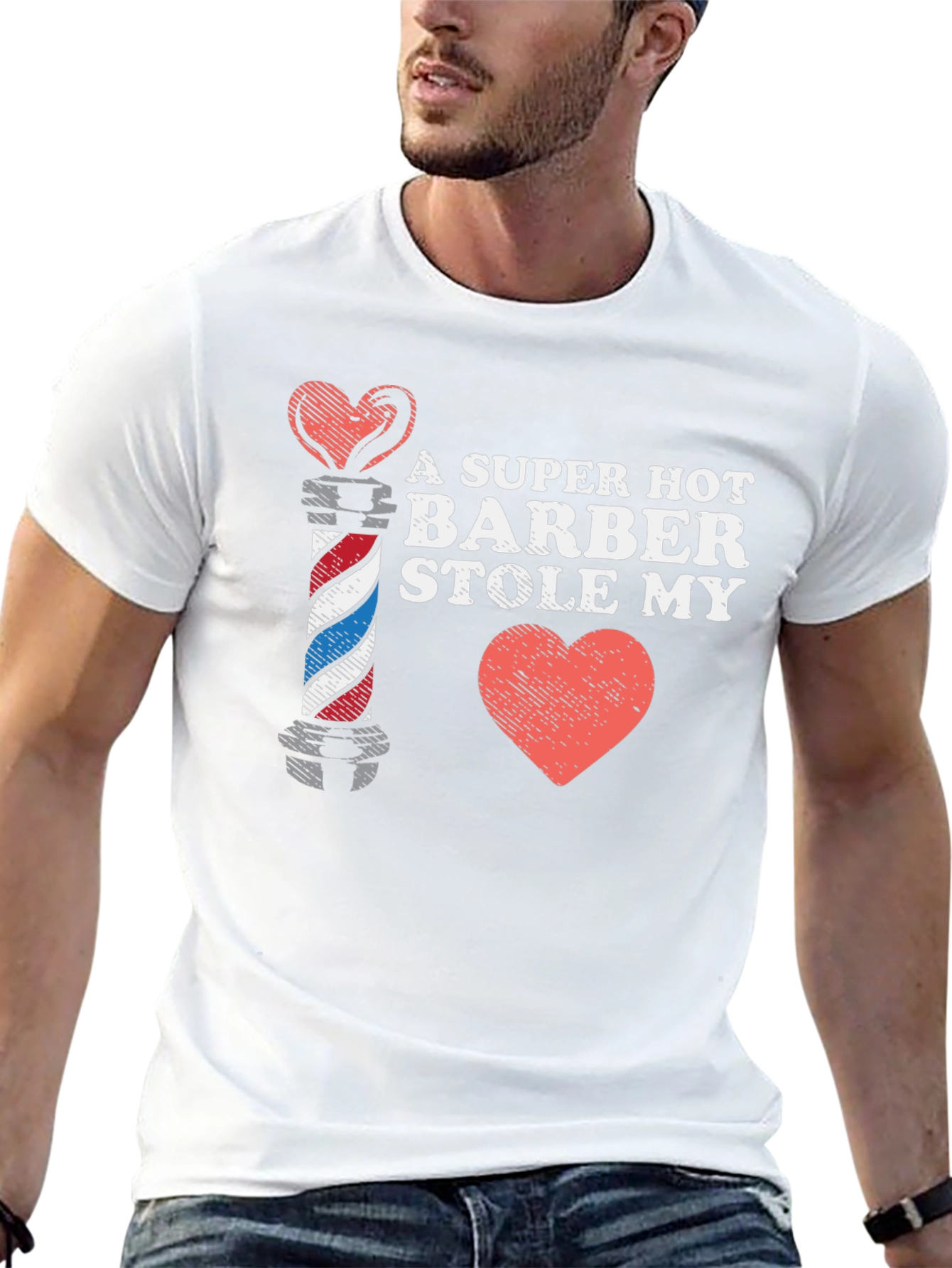 Black A Super Hot Barber Stole My Heart T-Shirt view 13