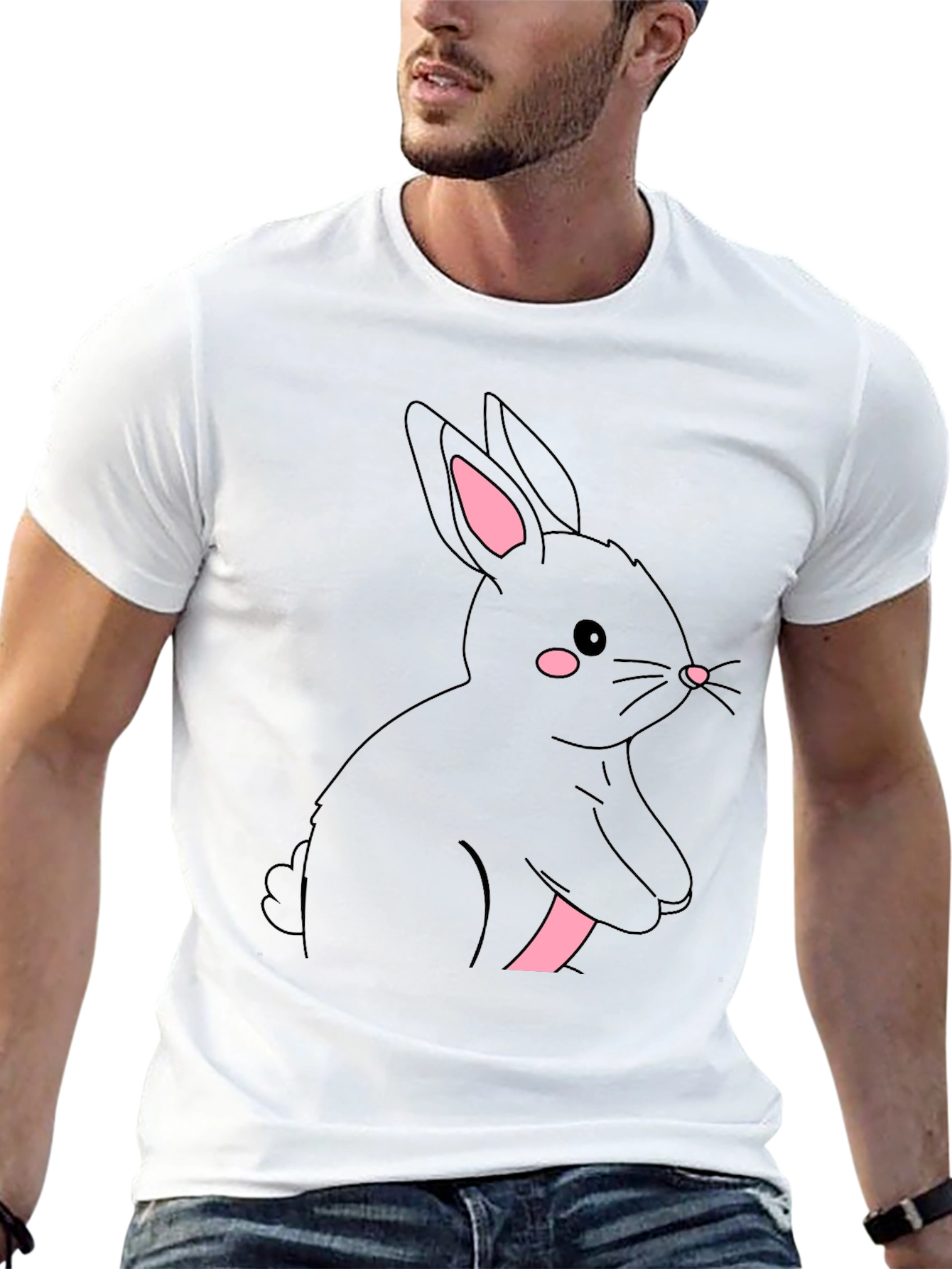 Black Black Rabbit Graphic Tee - Cute & Stylish view 13