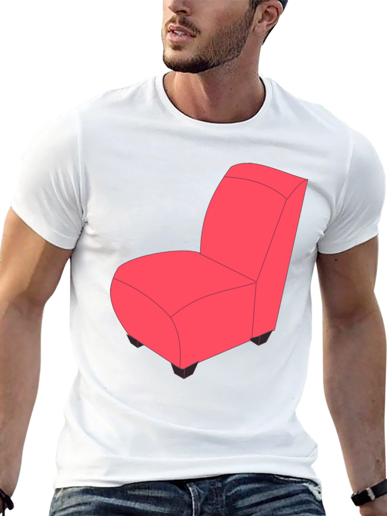 Black Novelty Chair Graphic Tee - Quirky Fun Style view 13