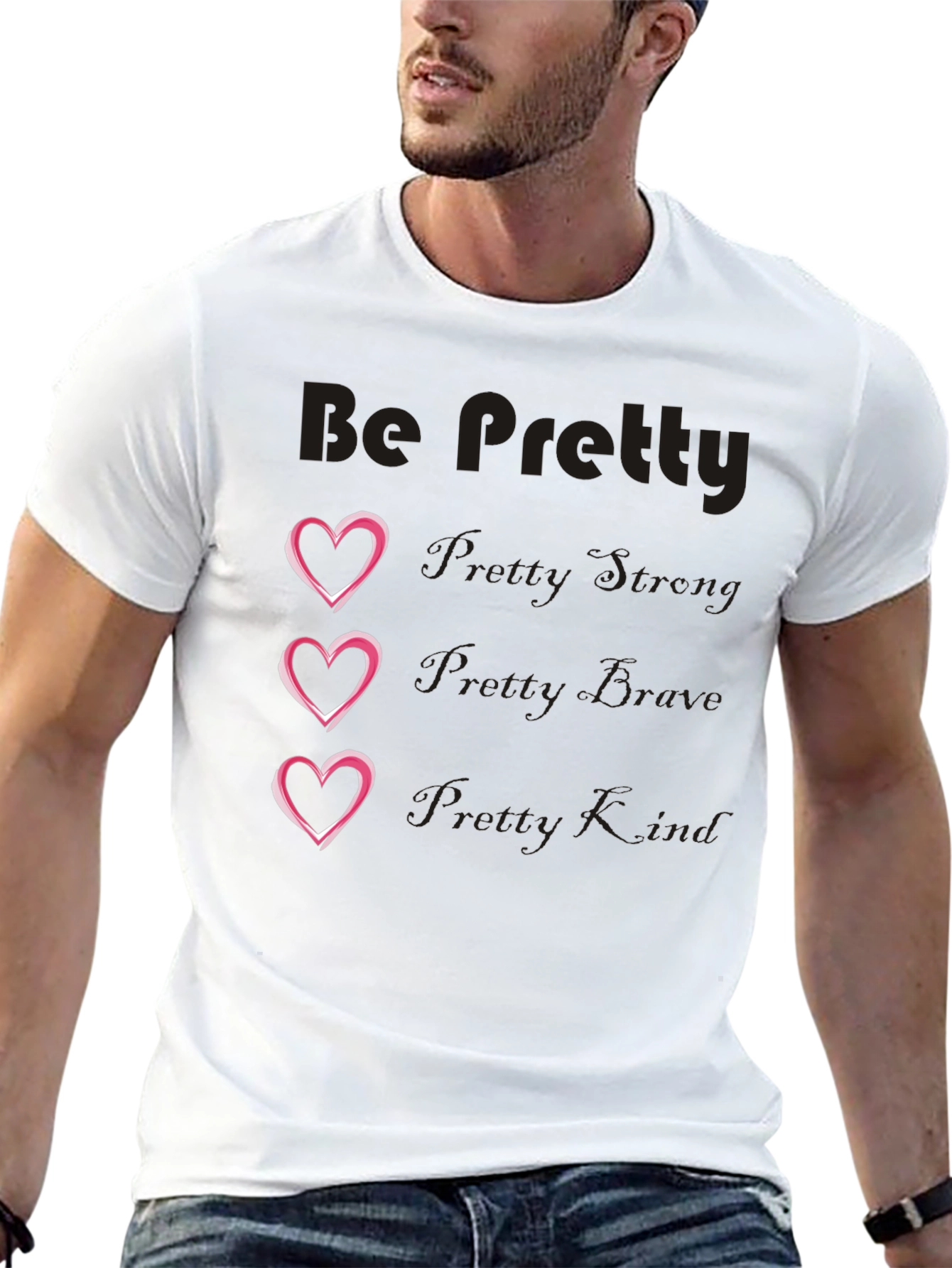 Black Be Pretty Heart Tee - Black Cotton Blend view 13