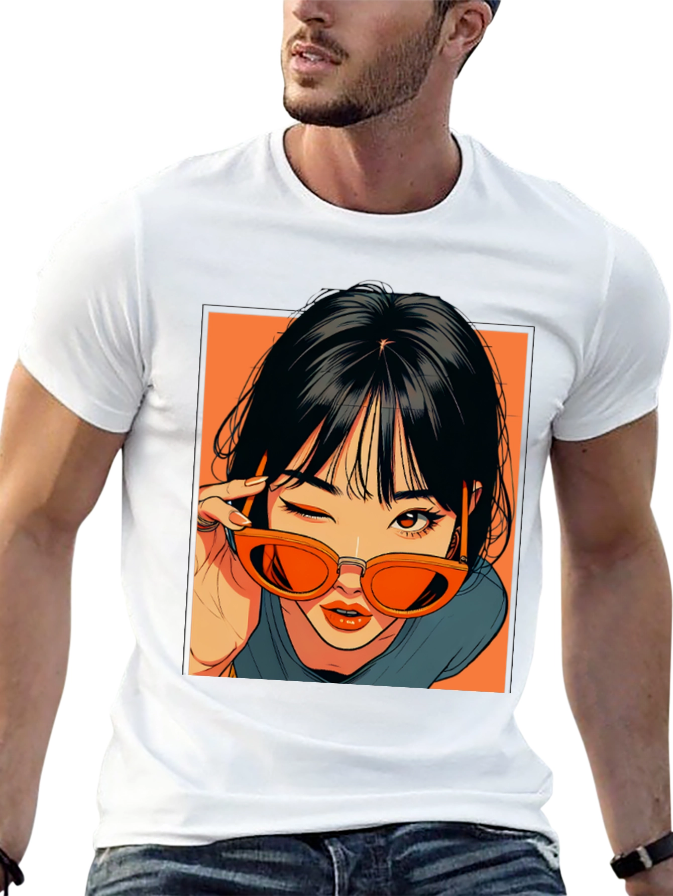 Black Anime Girl Graphic Tee - Retro Style view 13