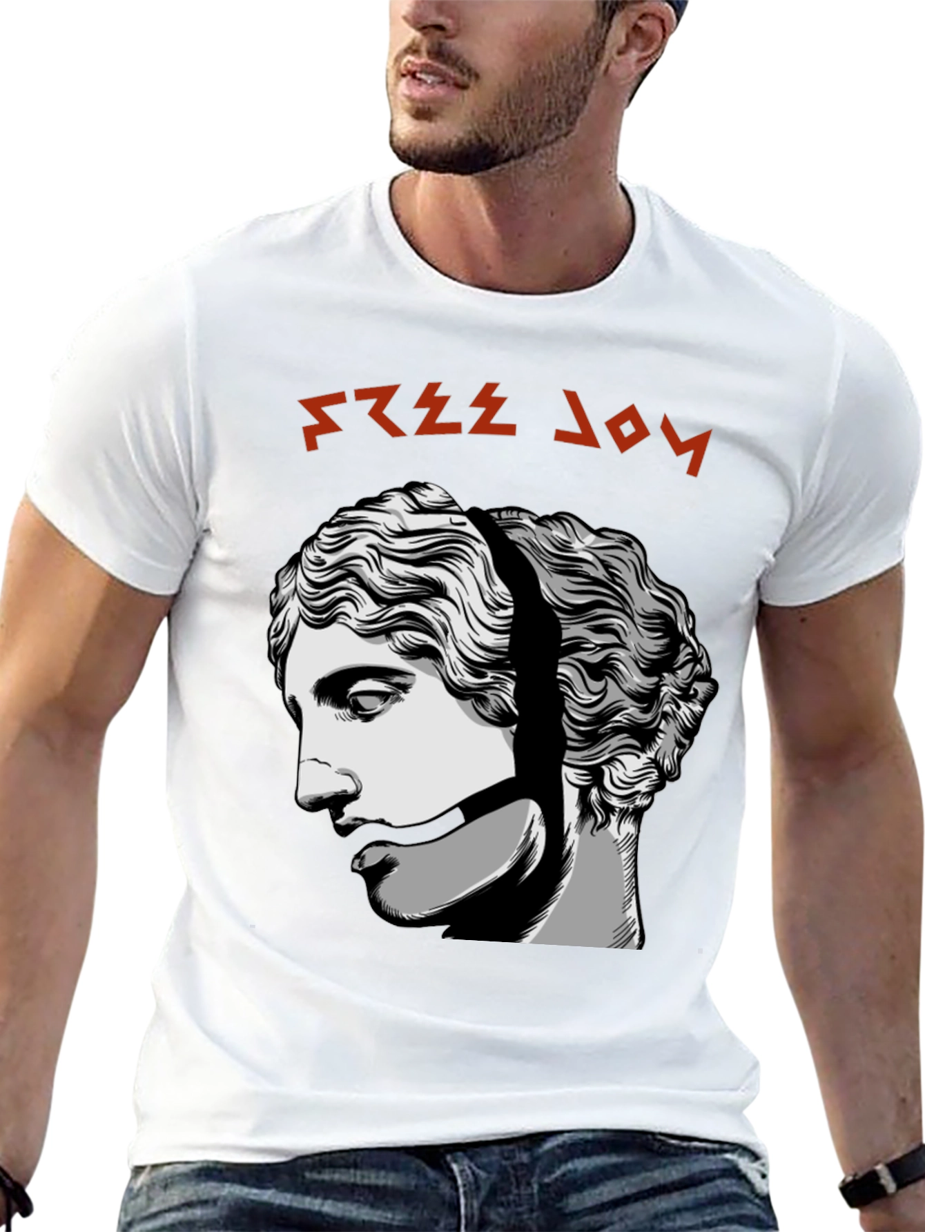 Black Free Joy Graphic Tee - Black Cotton T-Shirt view 13