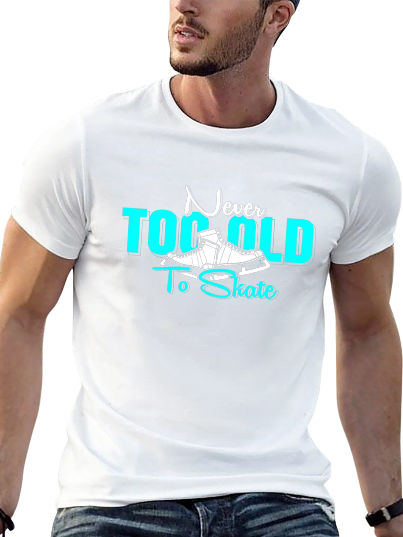 Black Never Too Old to Skate Graphic Tee view 13